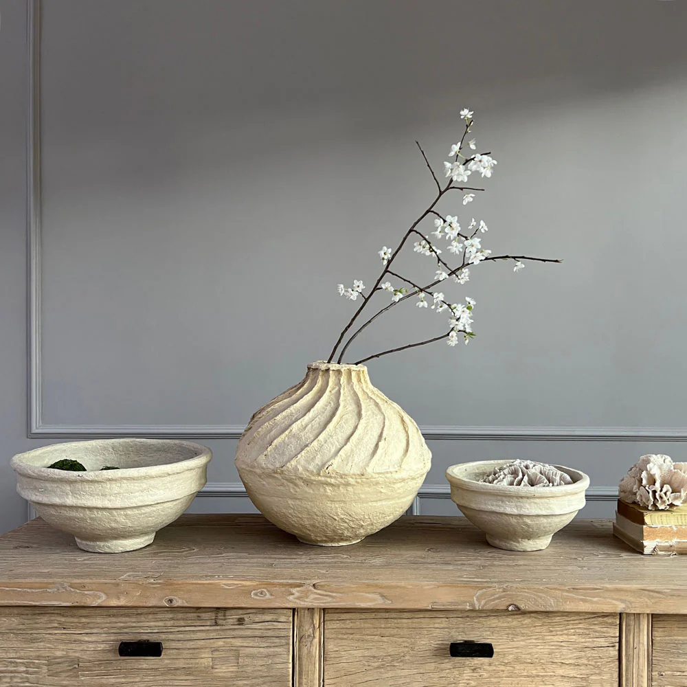 Paper Mache Vase Swirl - Image 2