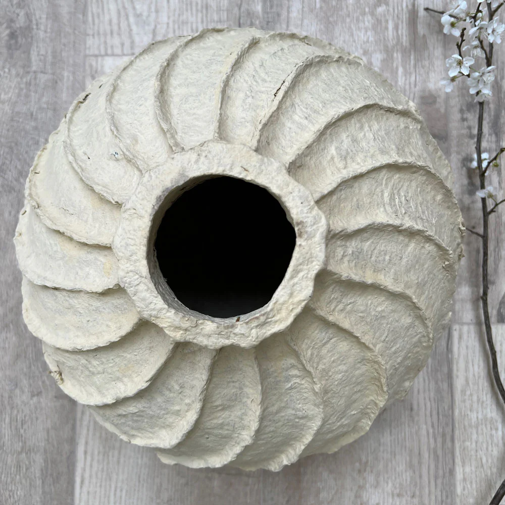 Paper Mache Vase Swirl - Image 3