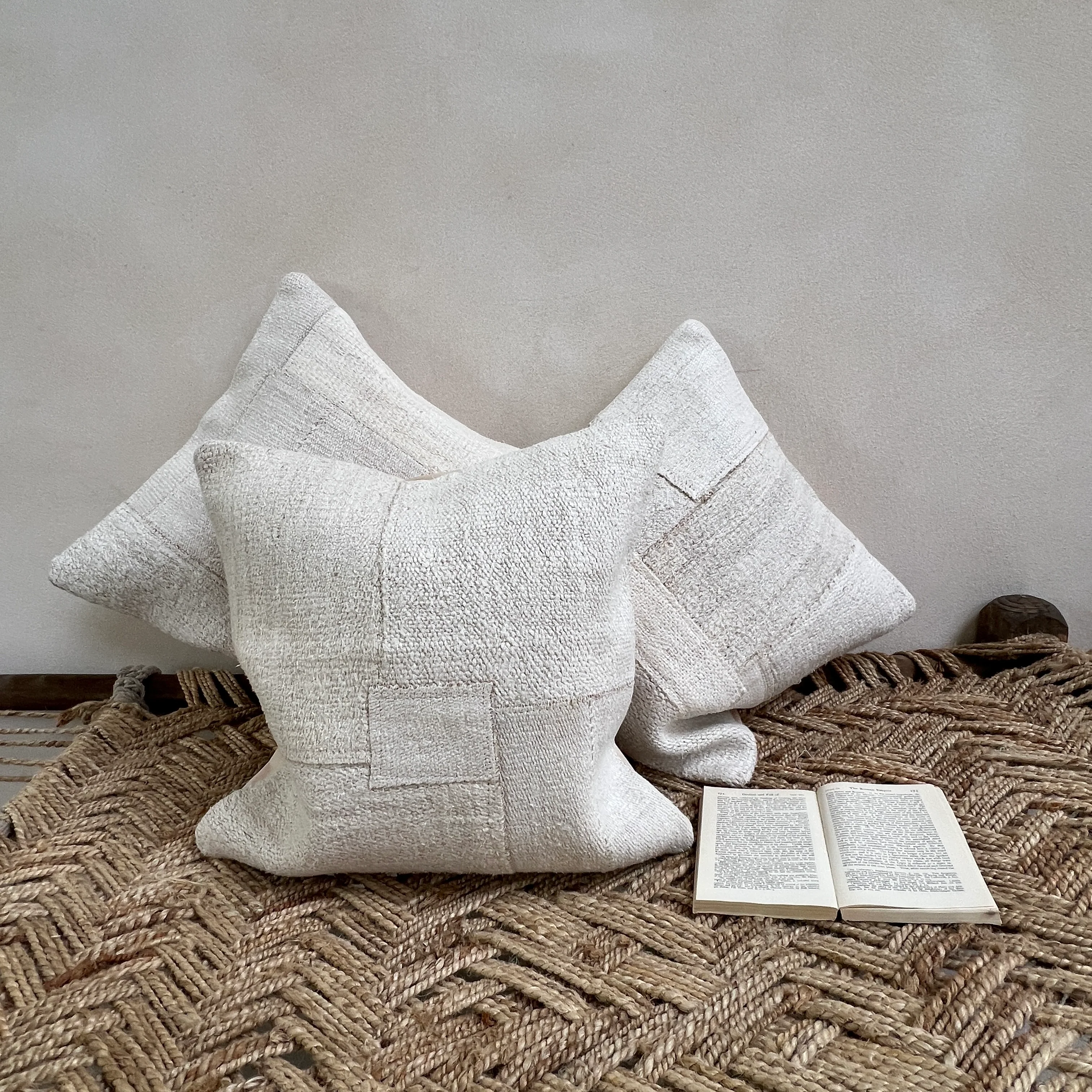Patchwork vintage cushion stone | Sibel - Image 4