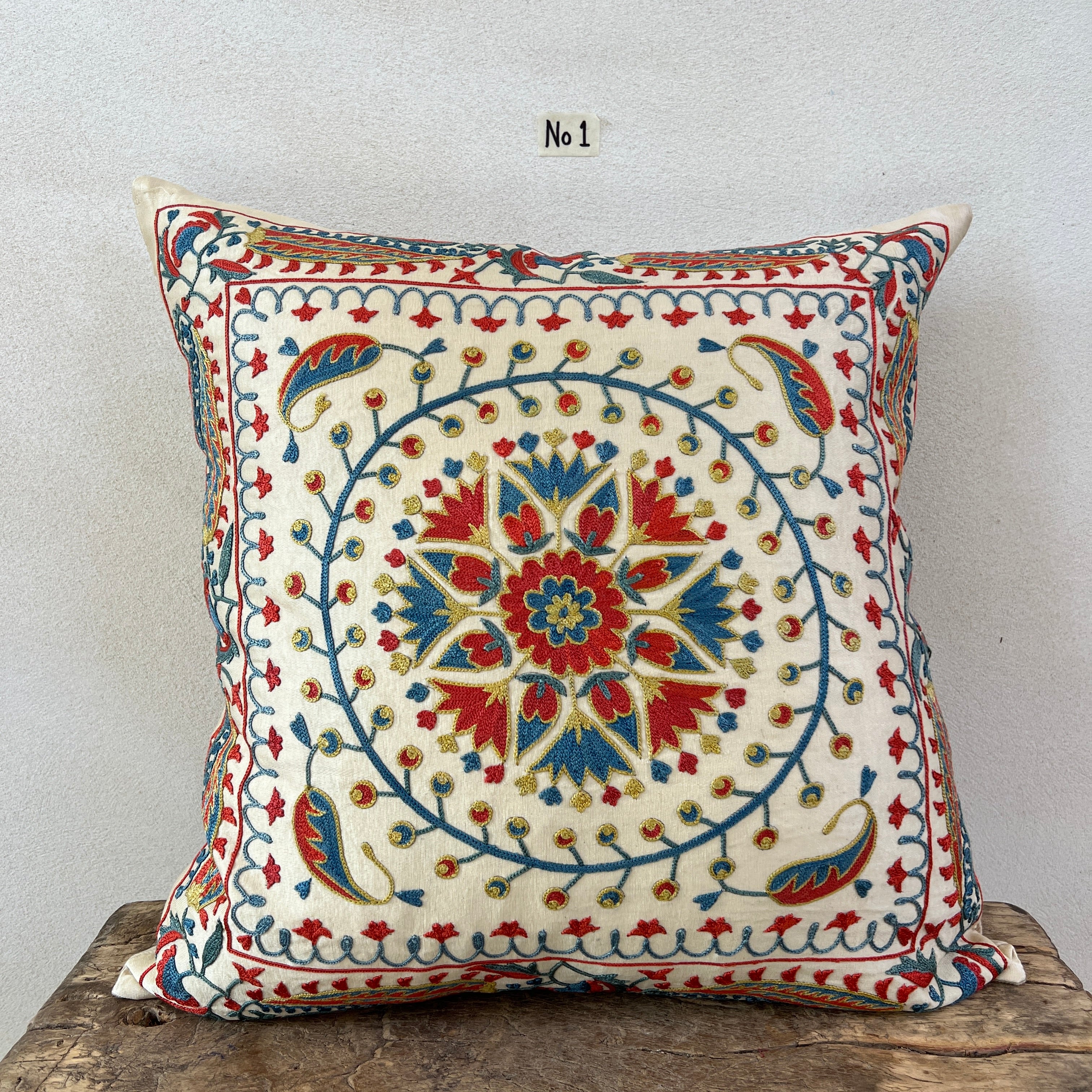 Persian Silk Hand Embroidered Cushion - Image 2