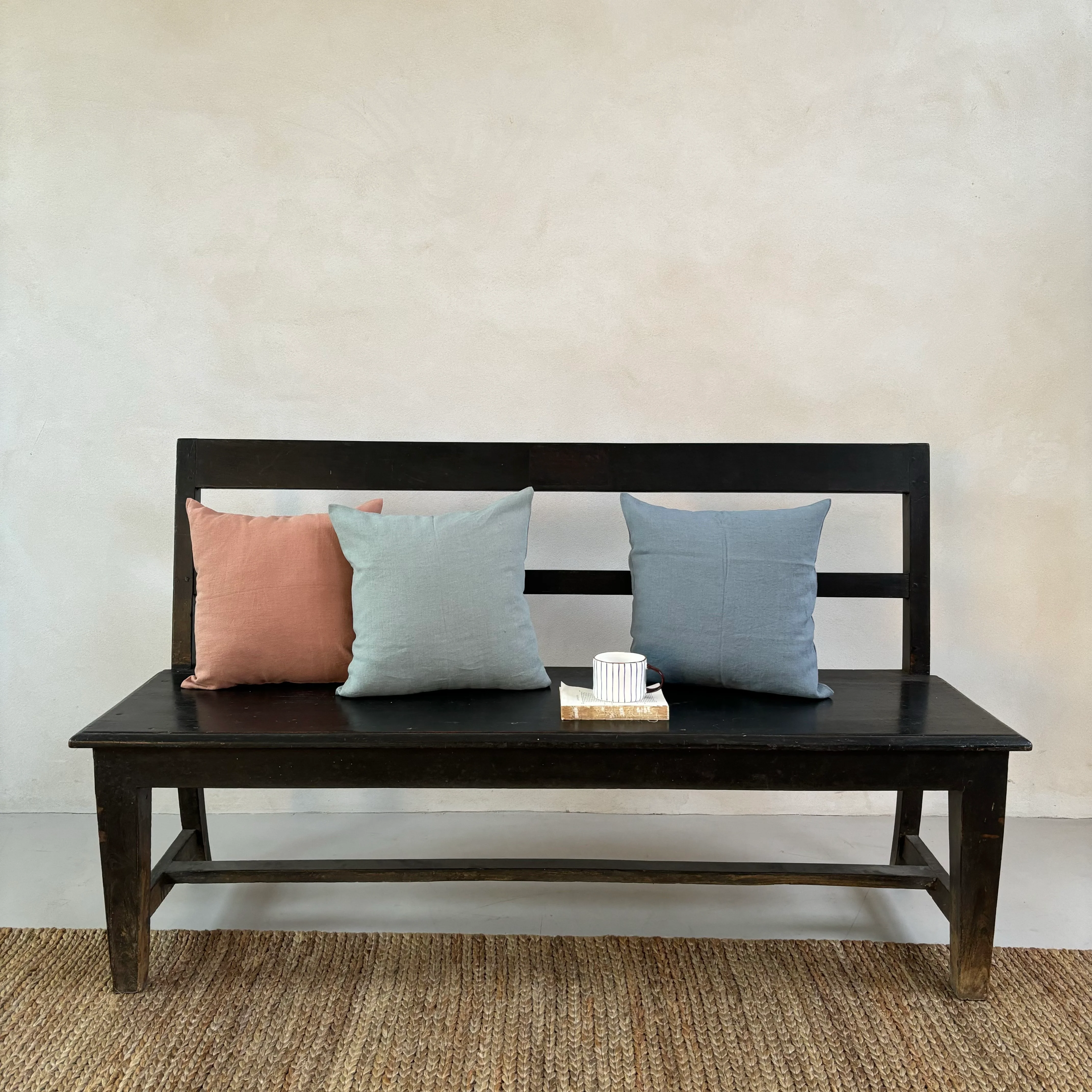 Plain Washed Linen Cushion 40cm x 40cm - Image 2