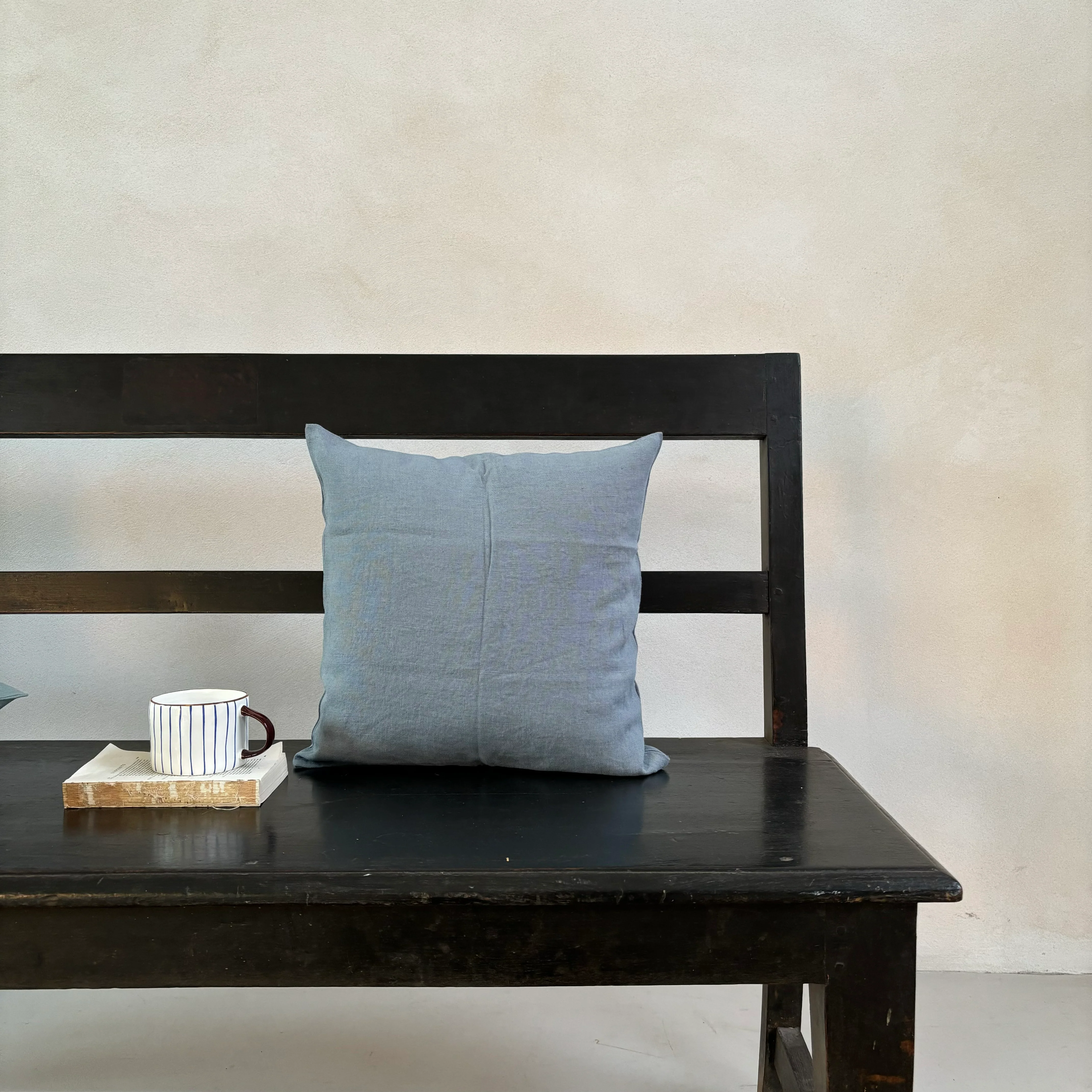 Plain Washed Linen Cushion 40cm x 40cm - Image 8