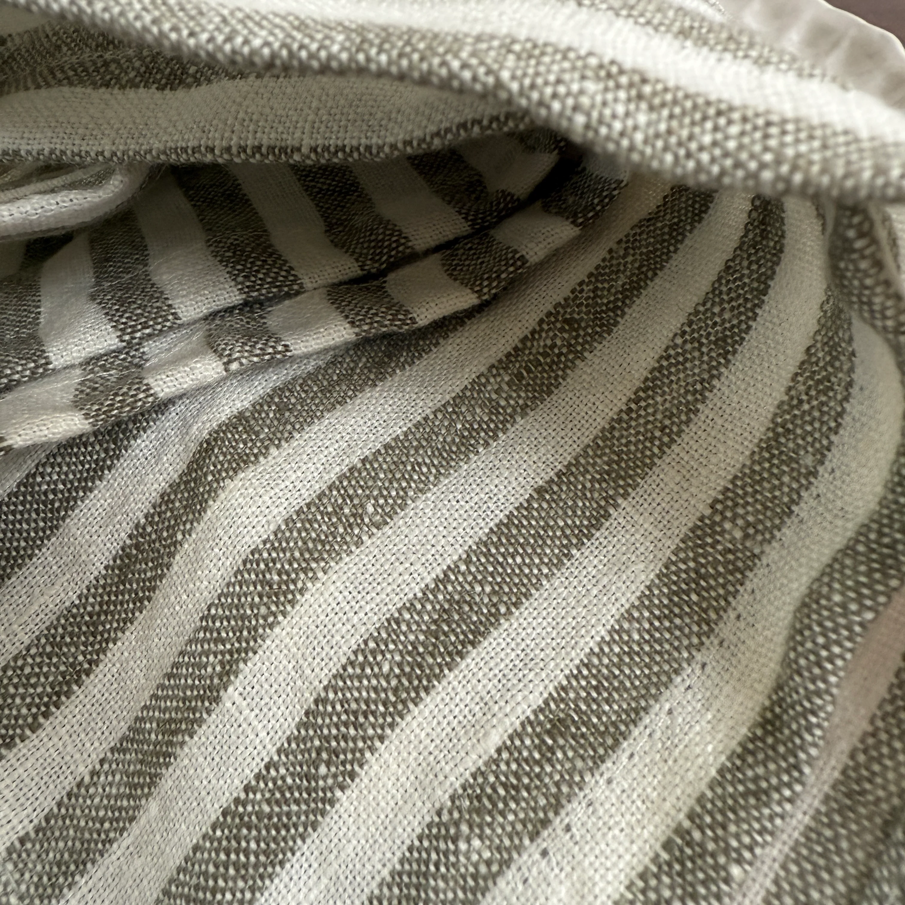 Pure Linen Napkin | Olive Stripe - Image 6