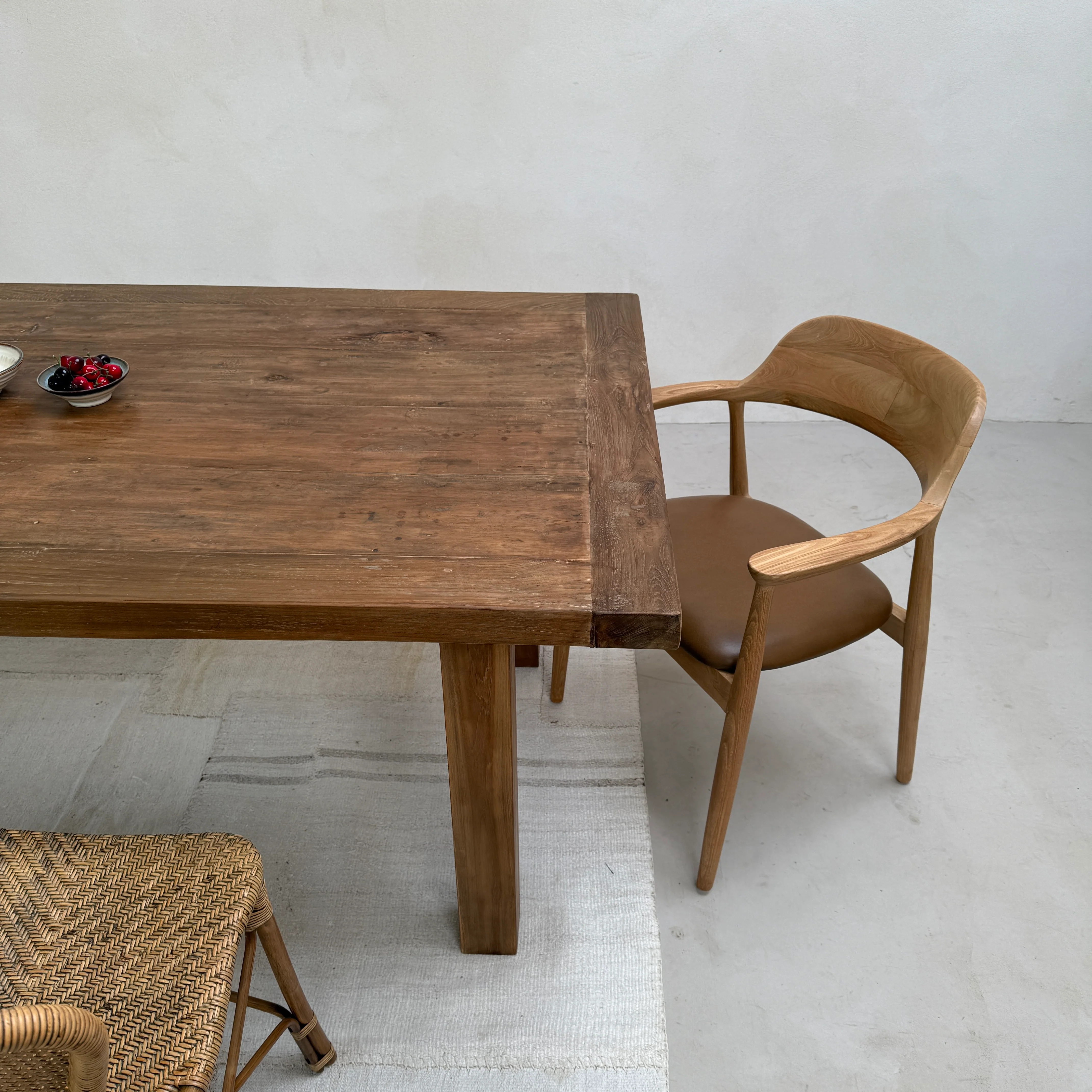 Reclaimed dark wood dining Table Henley 220cm x 100cm - Image 11