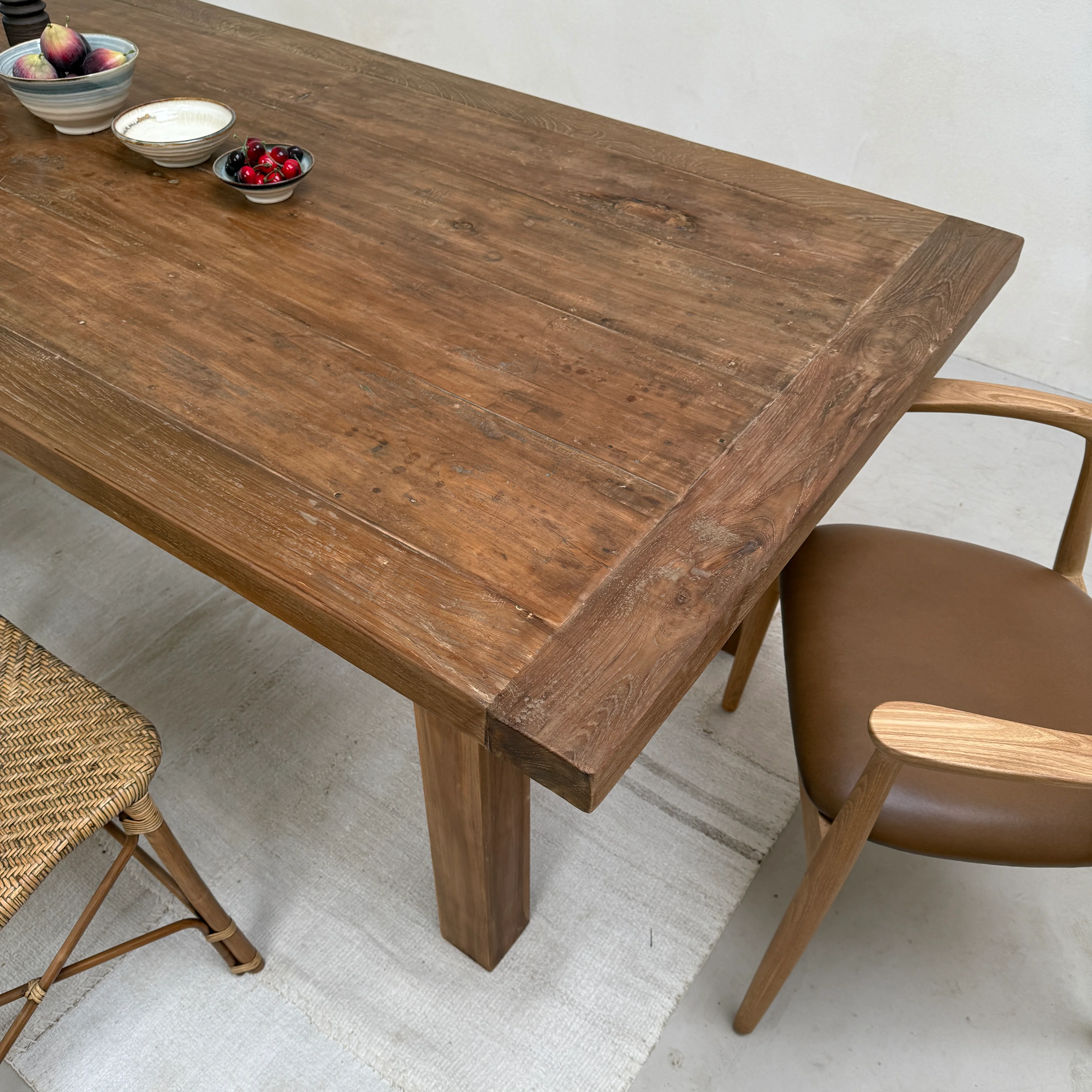 Reclaimed dark wood dining Table Henley 220cm x 100cm - Image 12