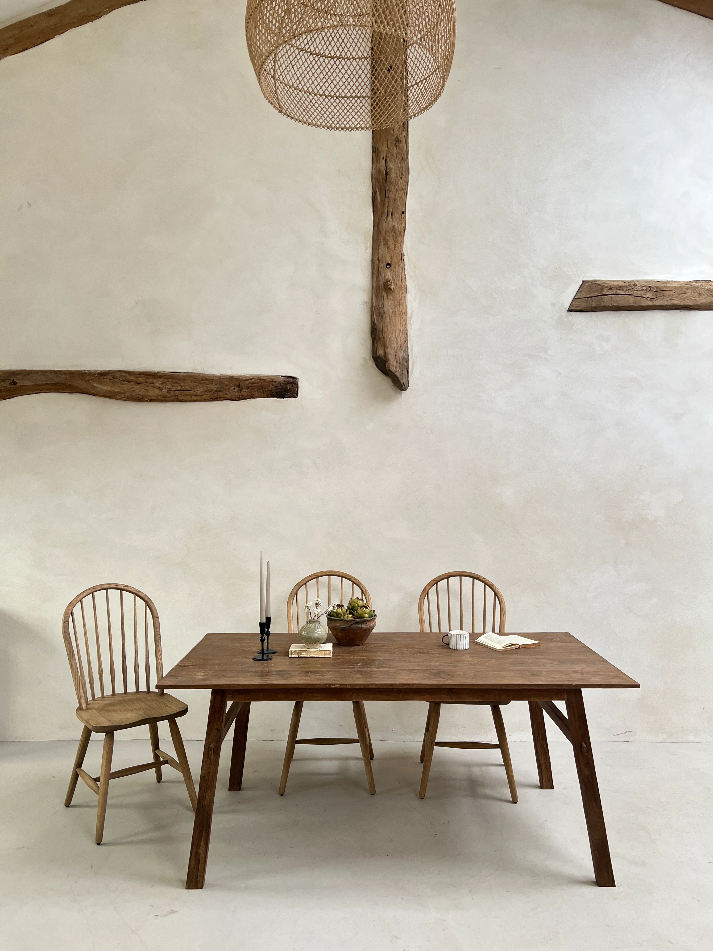 Reclaimed dark wood dining table 180cm x 90cm - Image 16