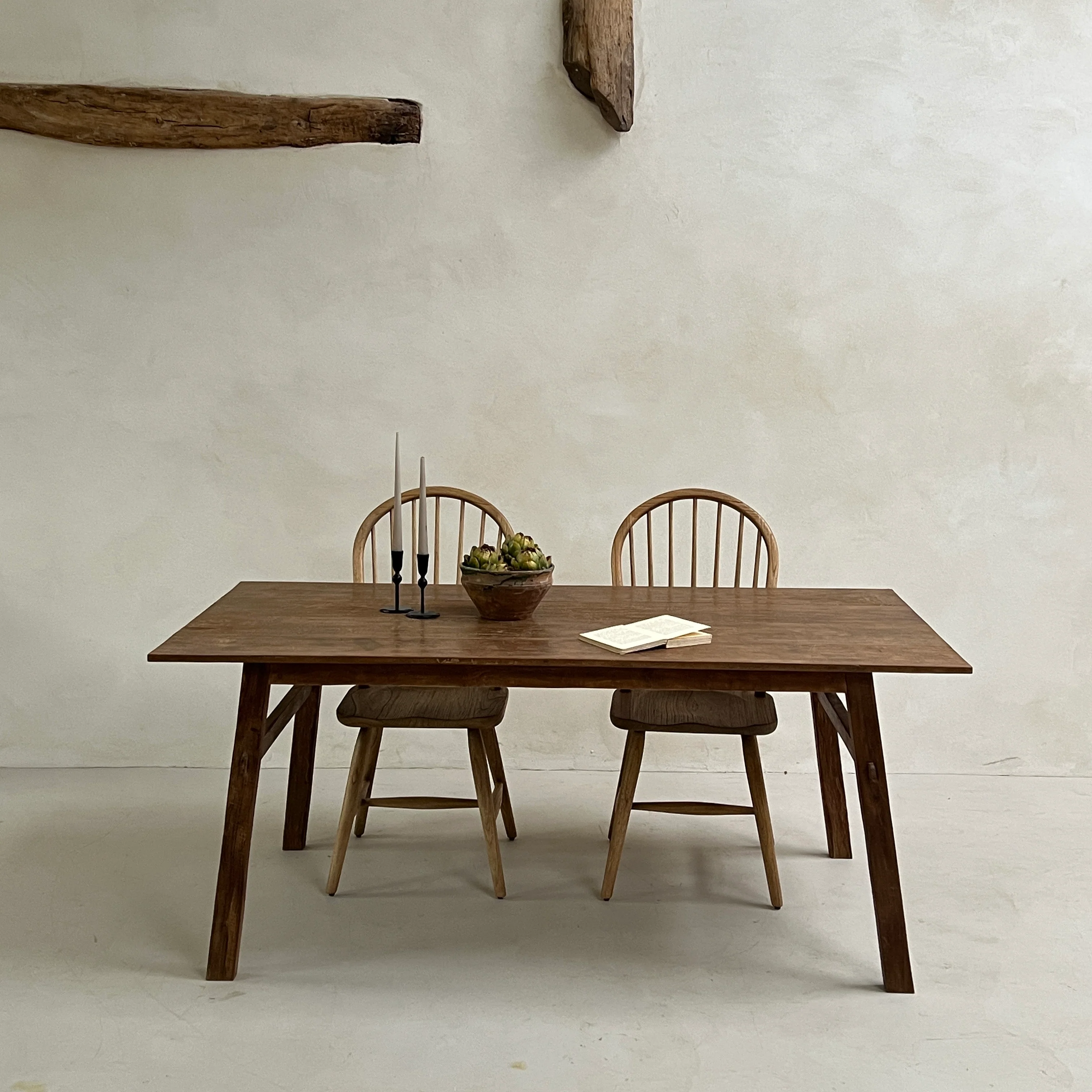 Reclaimed dark wood dining table 180cm x 90cm - Image 6