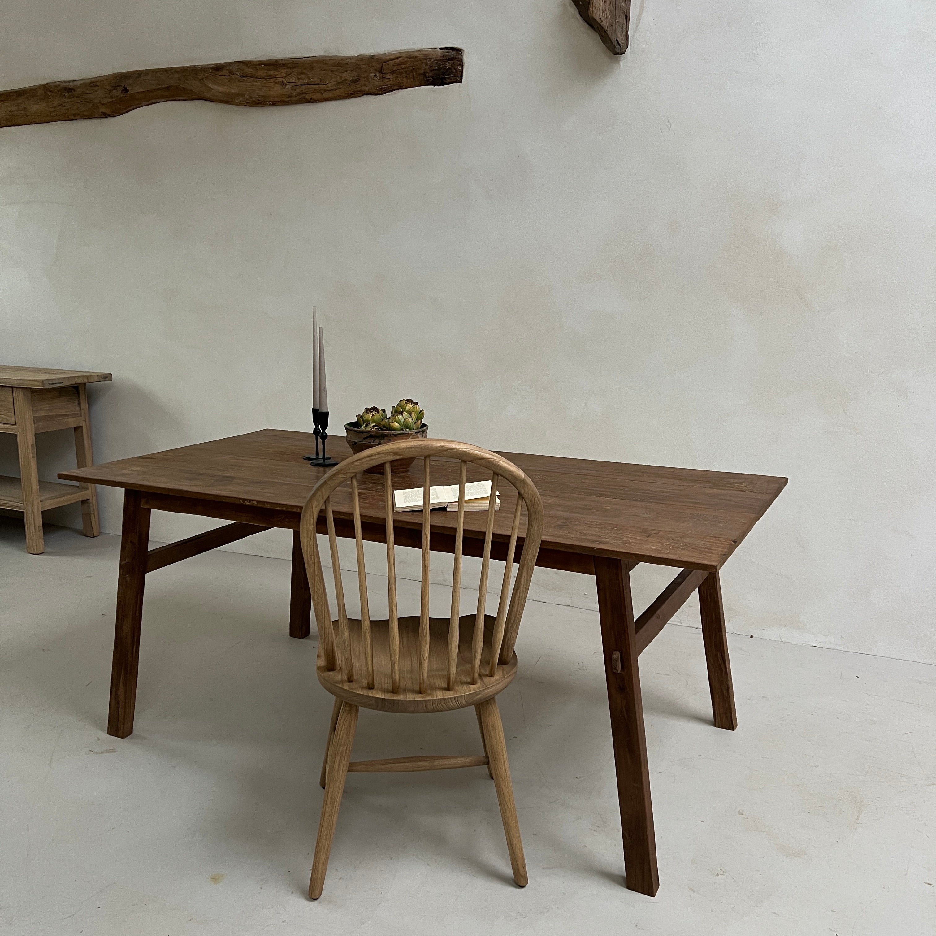 Reclaimed dark wood dining table 180cm x 90cm - Image 7