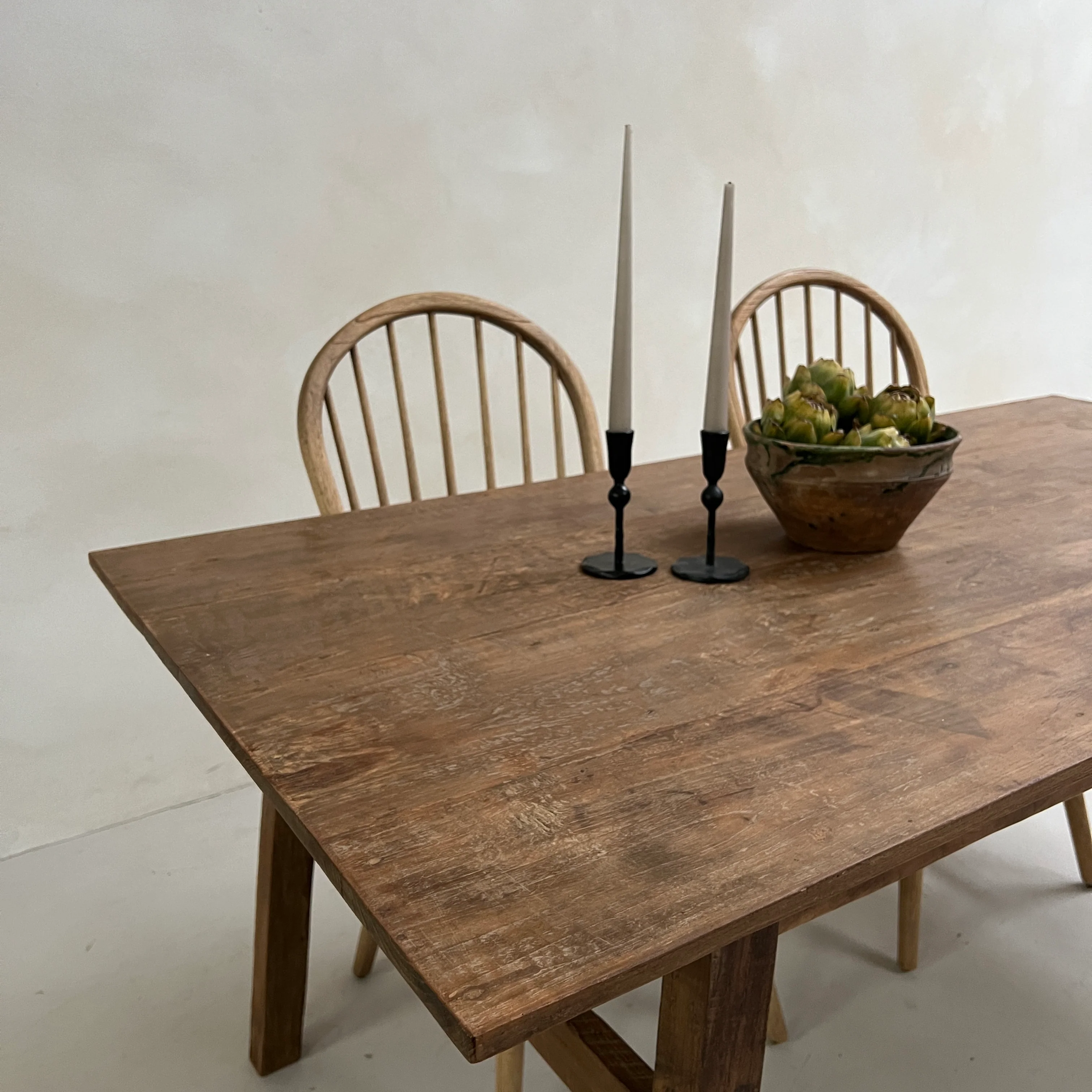 Reclaimed dark wood dining table 180cm x 90cm - Image 9