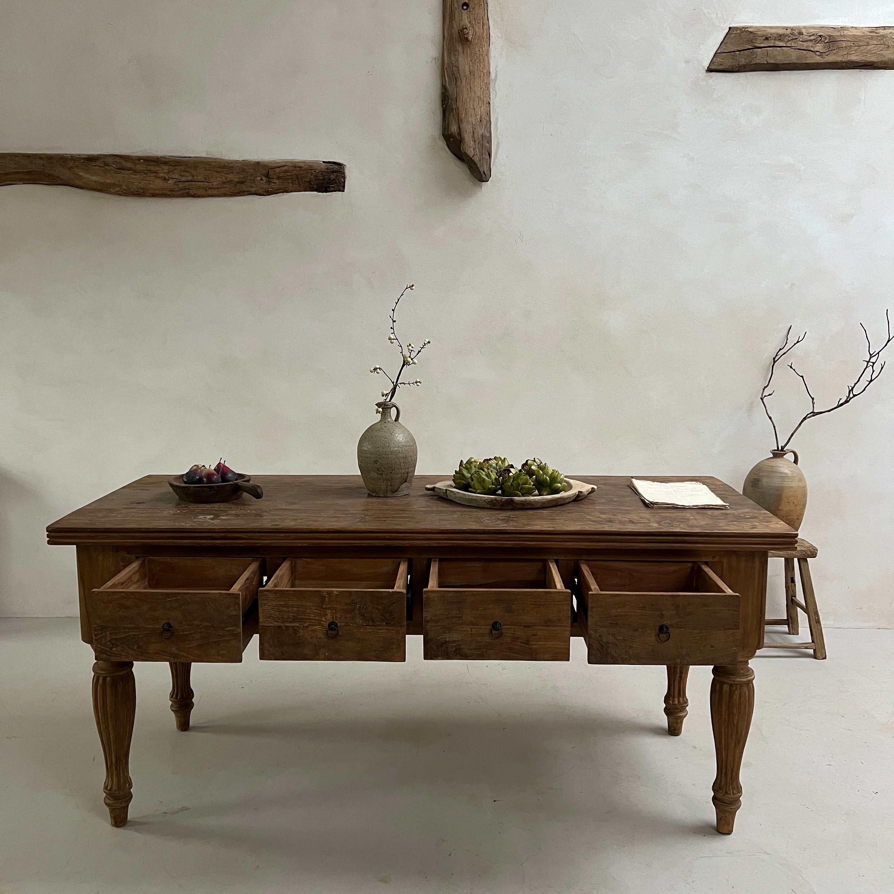 Reclaimed dark wood kitchen island - Image 4
