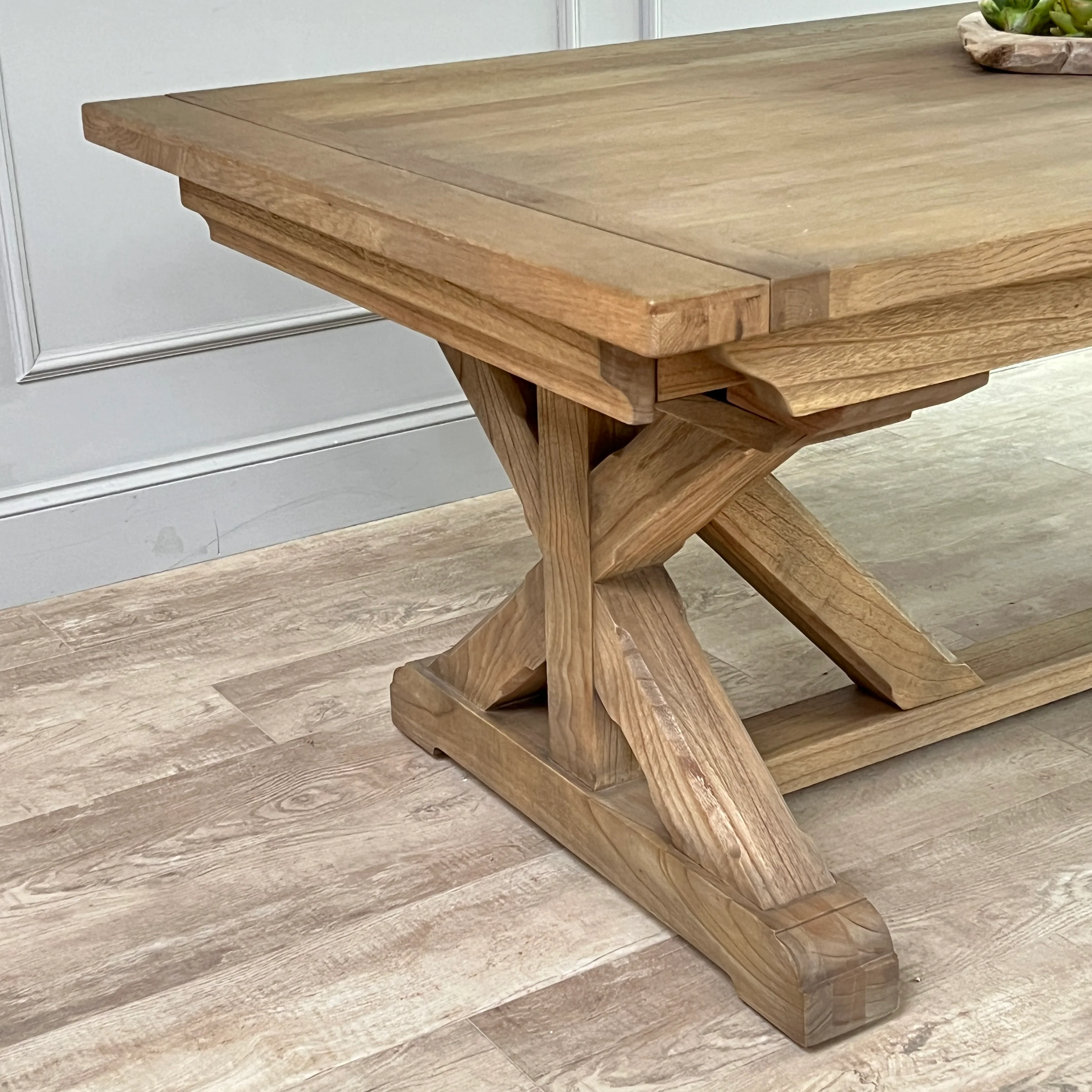 Reclaimed Oak Extending Dining Table - Image 13