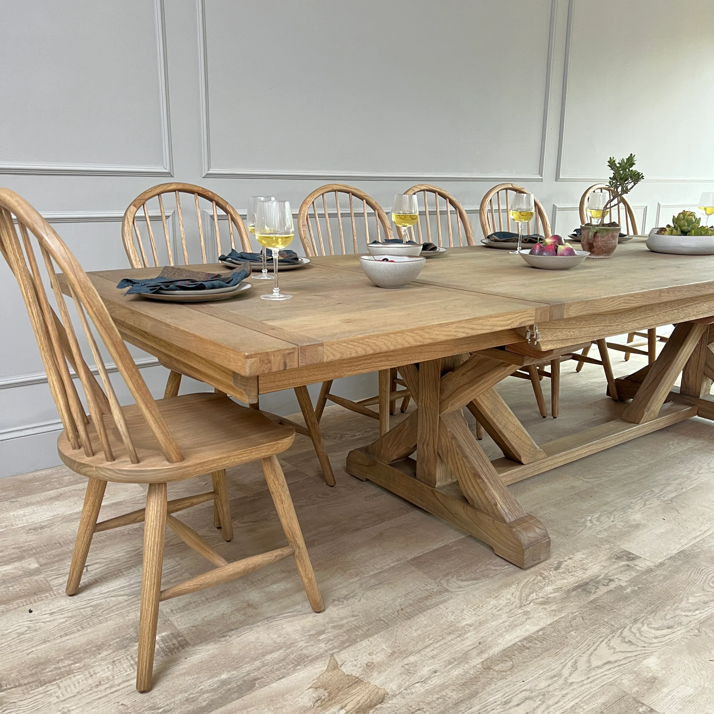 Reclaimed Oak Extending Dining Table - Image 15
