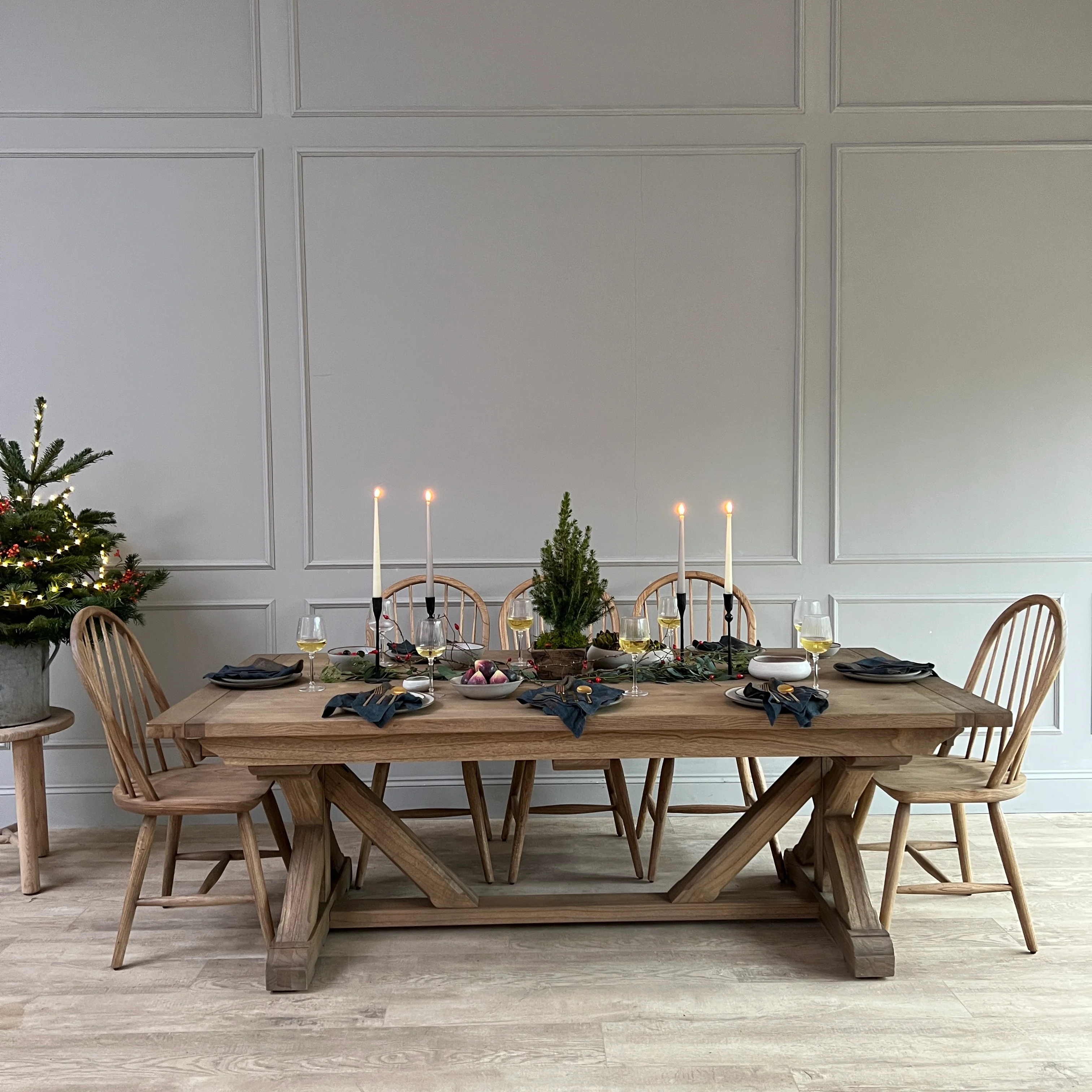 Reclaimed Oak Extending Dining Table - Image 16