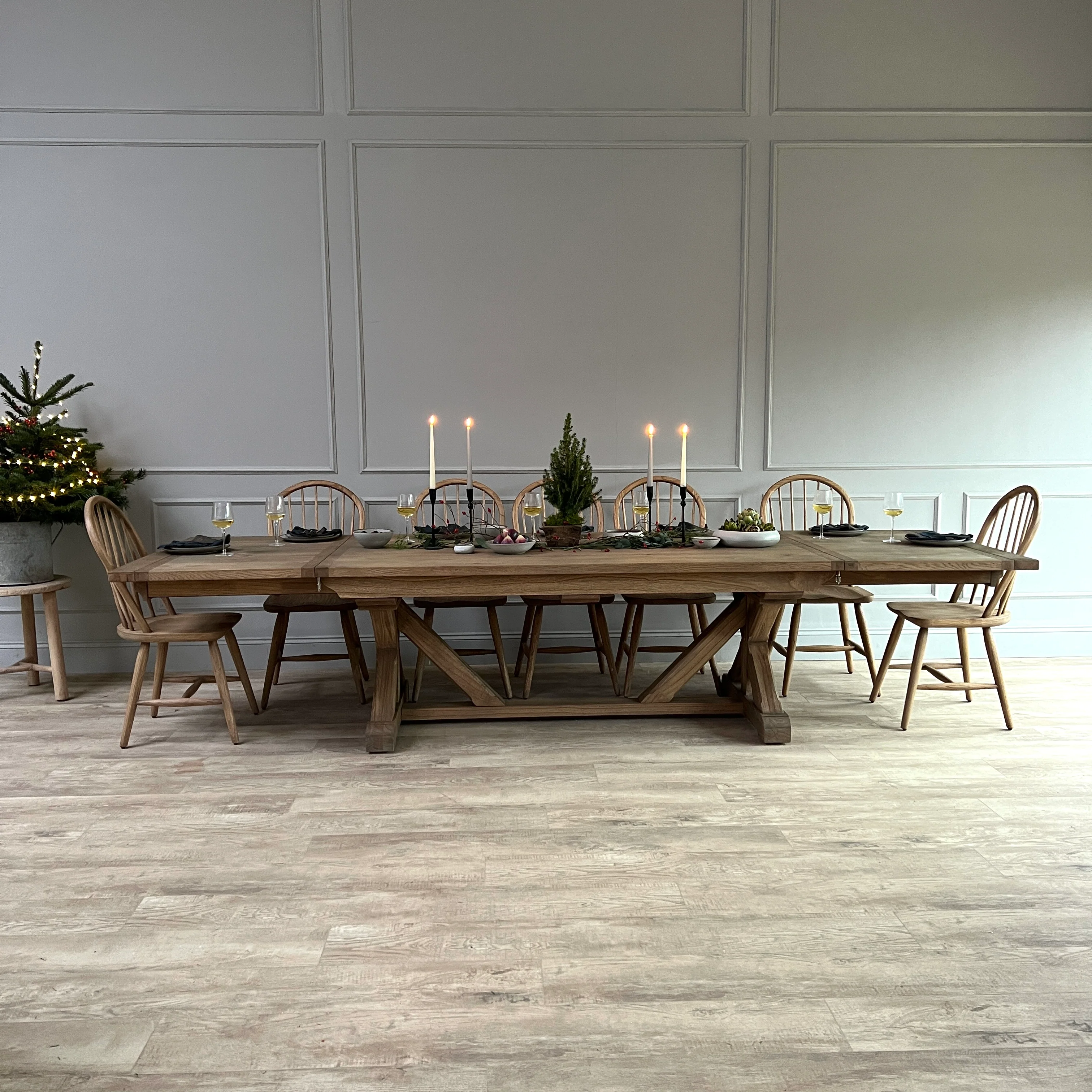 Reclaimed Oak Extending Dining Table - Image 17