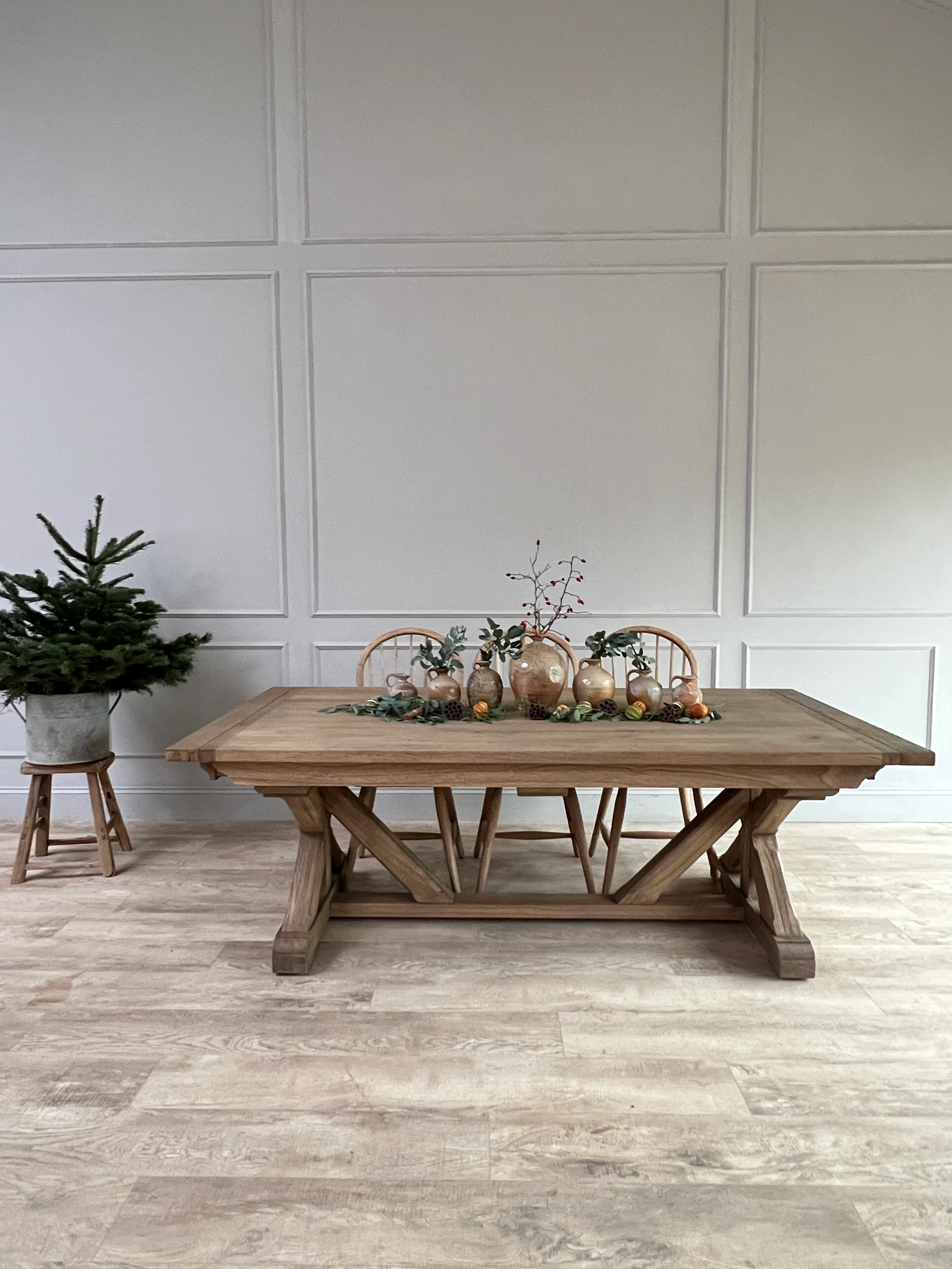 Reclaimed Oak Extending Dining Table - Image 7