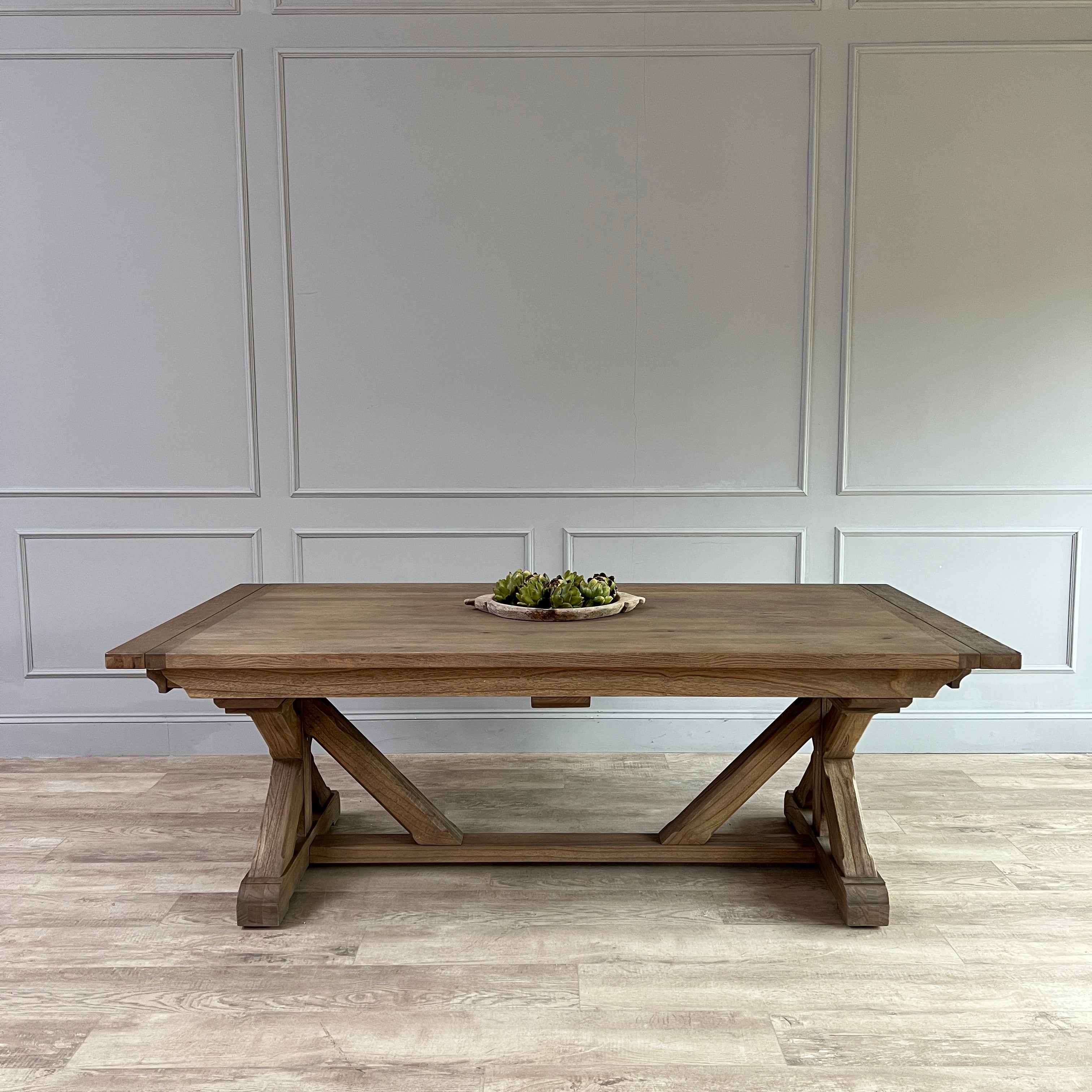 Reclaimed Oak Extending Dining Table - Image 9