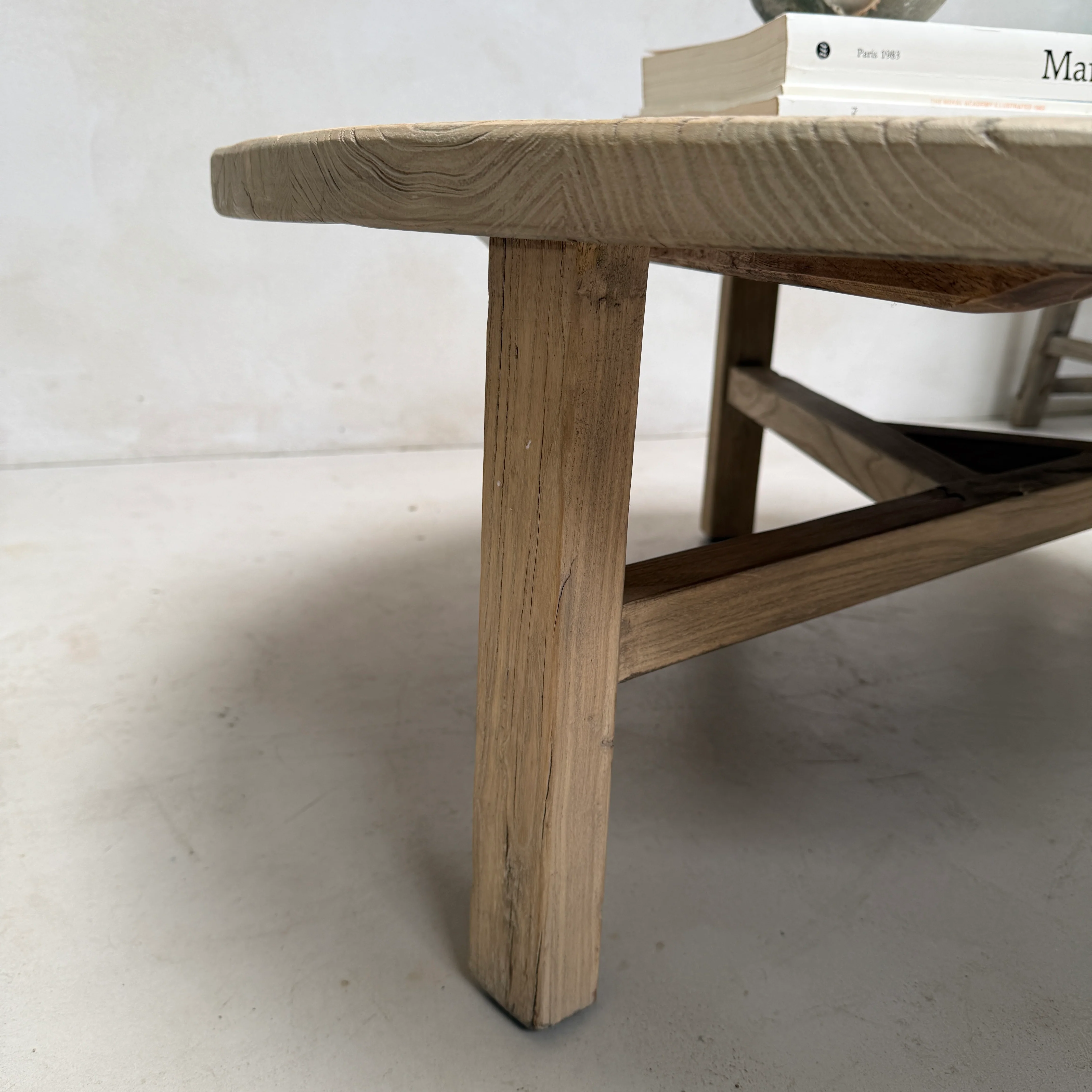 Reclaimed round rustic coffee table | Nuffield - Image 13