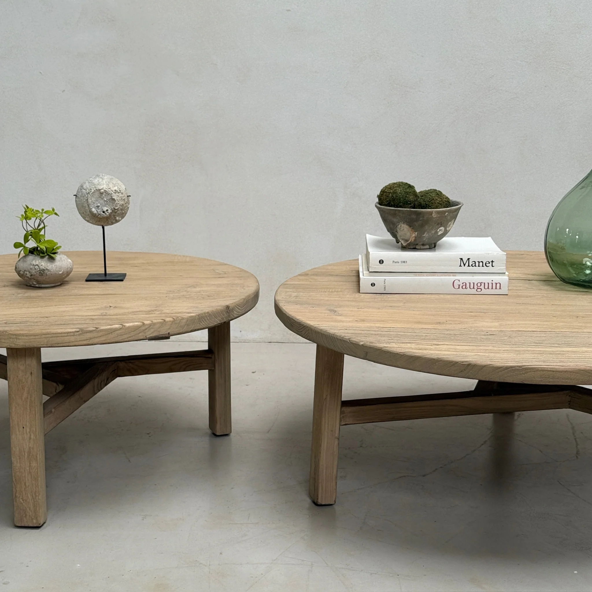 Reclaimed round rustic coffee table | Nuffield - Image 2