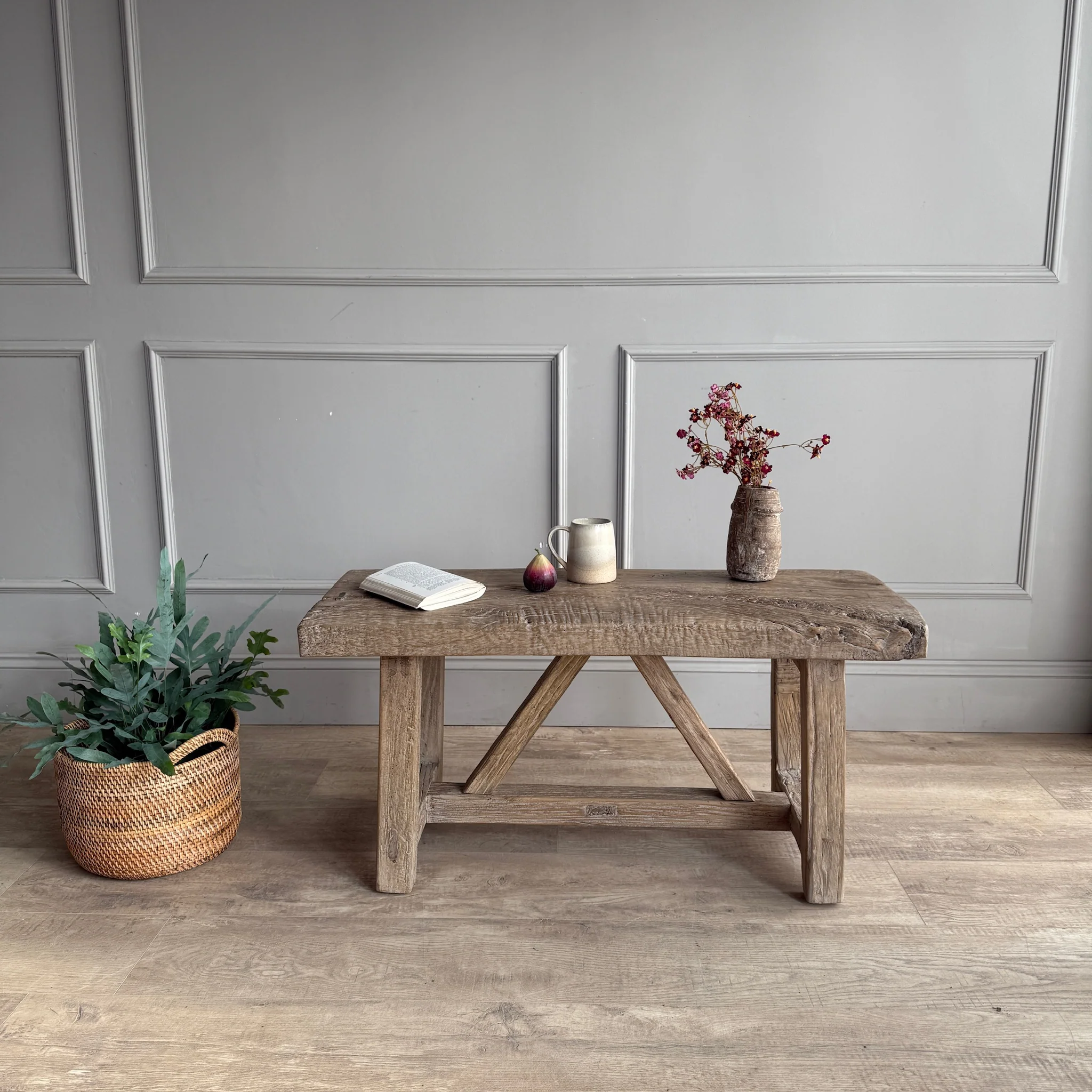 Reclaimed Rustic Elm Bench | Cambridge - Image 10