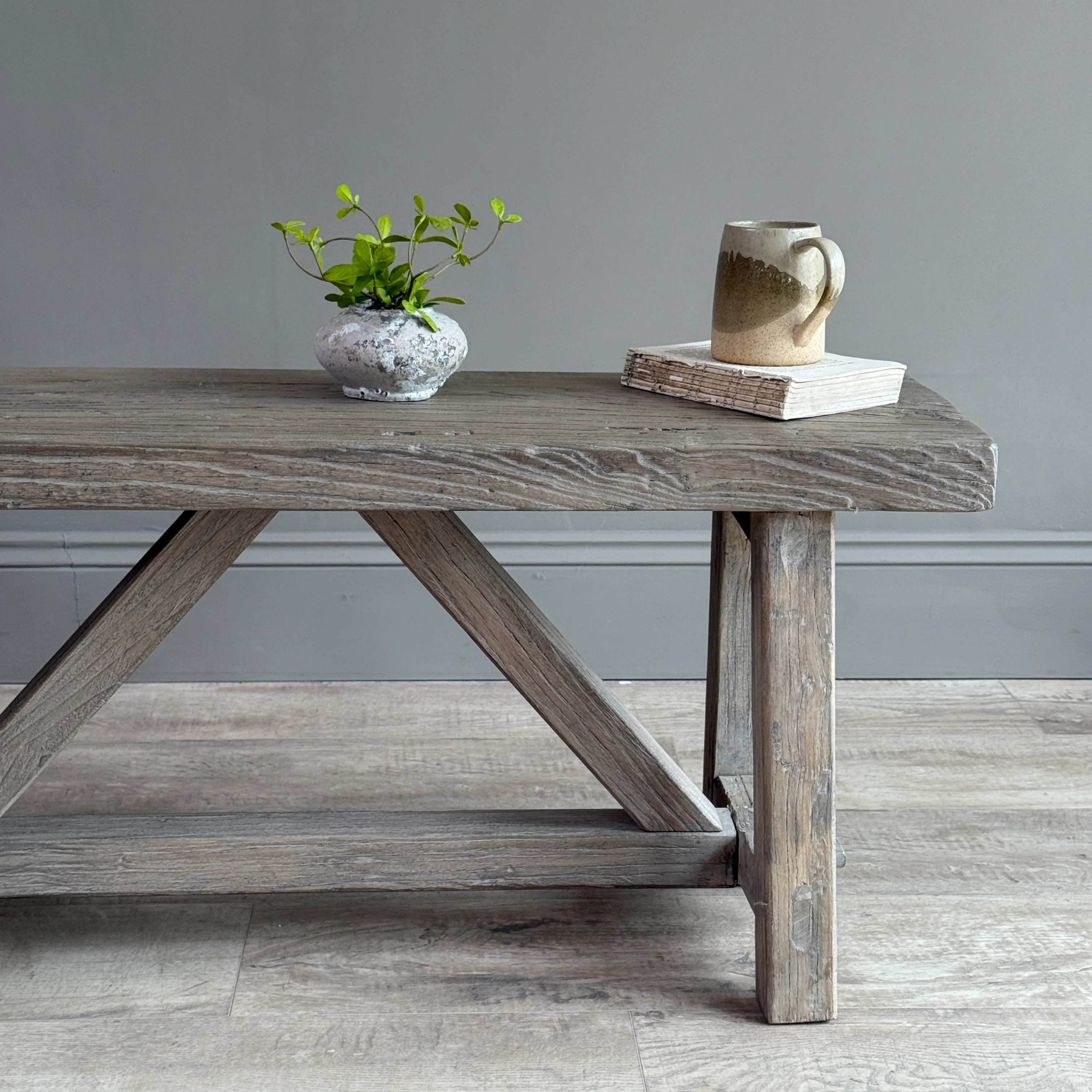 Reclaimed Rustic Elm Bench | Cambridge - Image 15