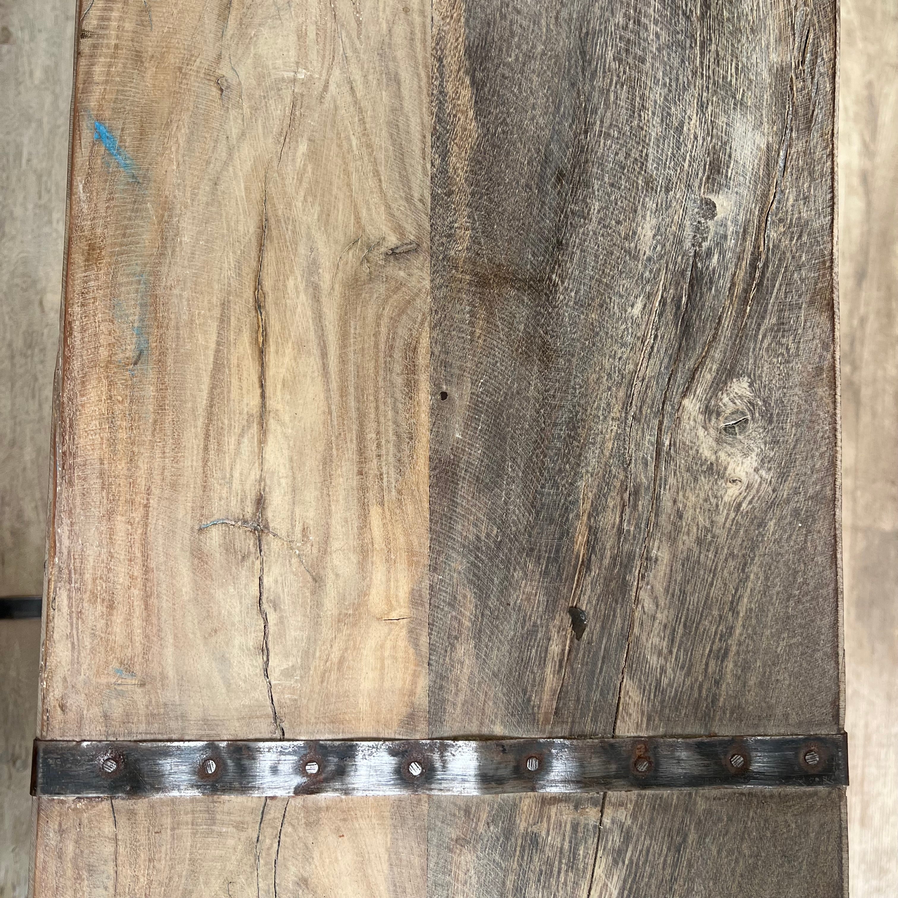 Reclaimed White Washed Benches - Image 7