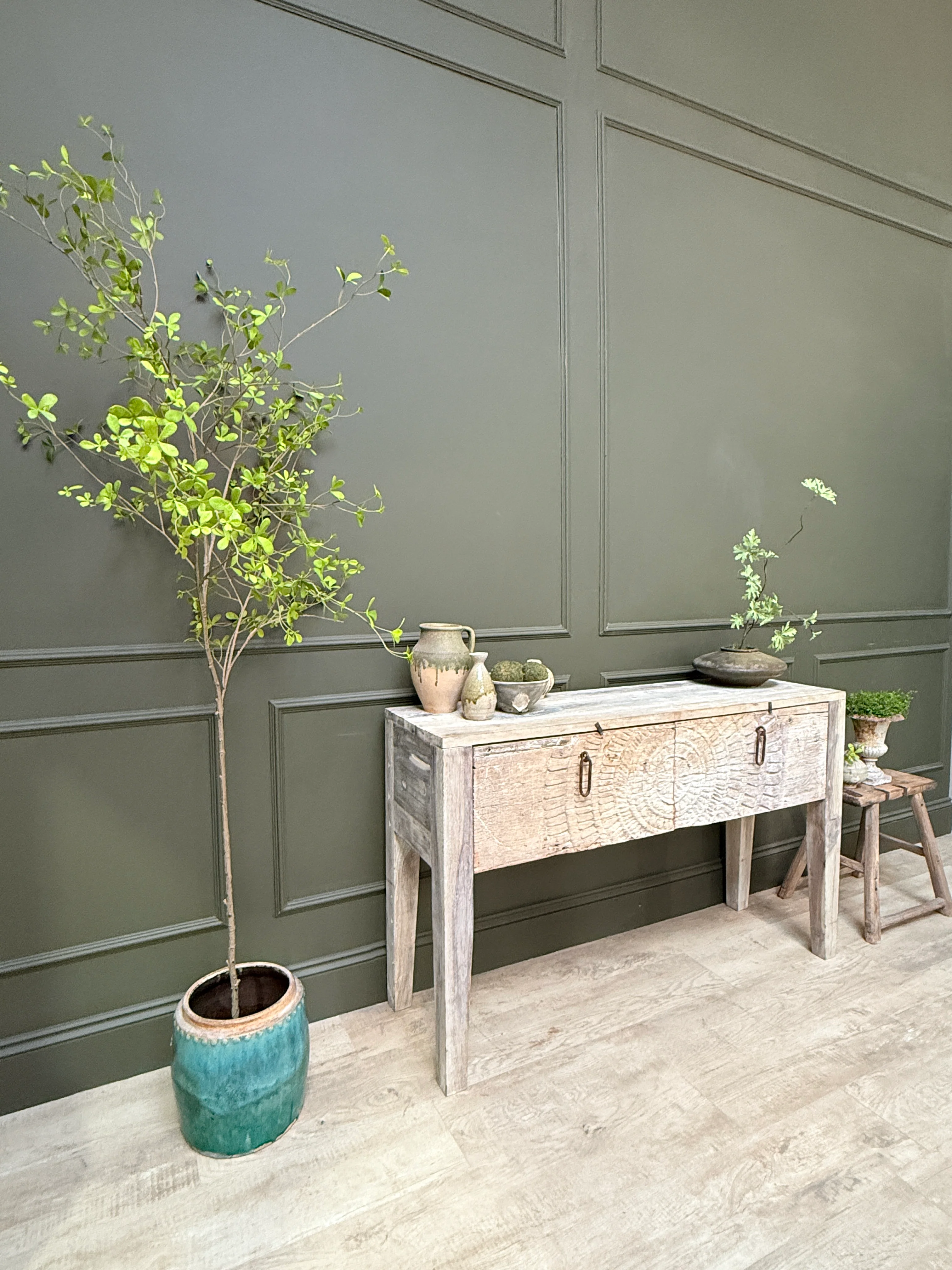 Reclaimed Wood Console Table with Decorative Doors | Angelica - Image 10
