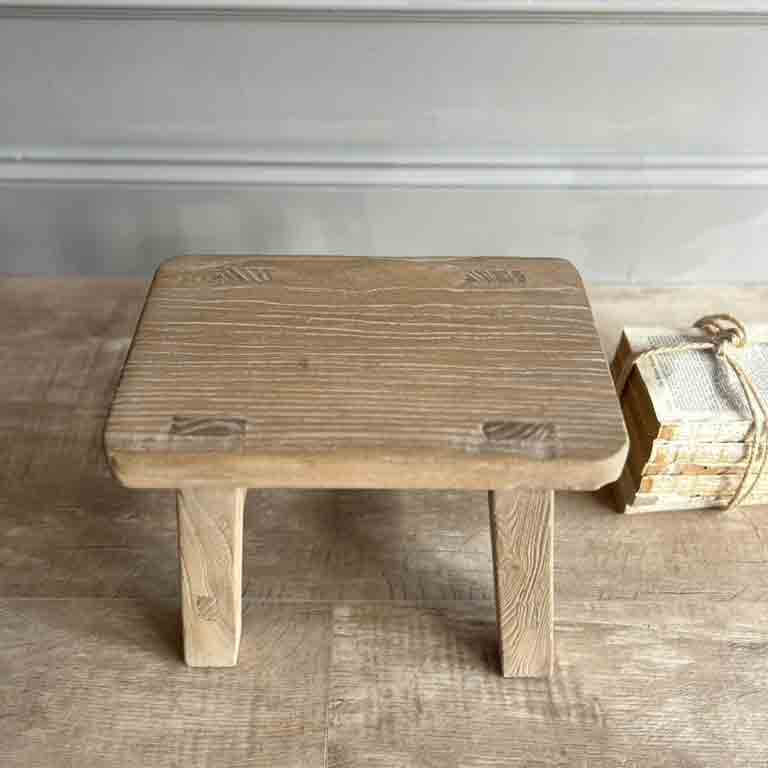 Reclaimed Wood Mini Stool - Image 2