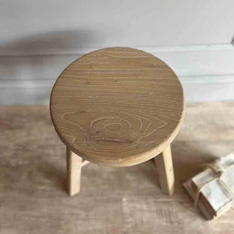 Reclaimed Wood Round Bar Stool - Image 6