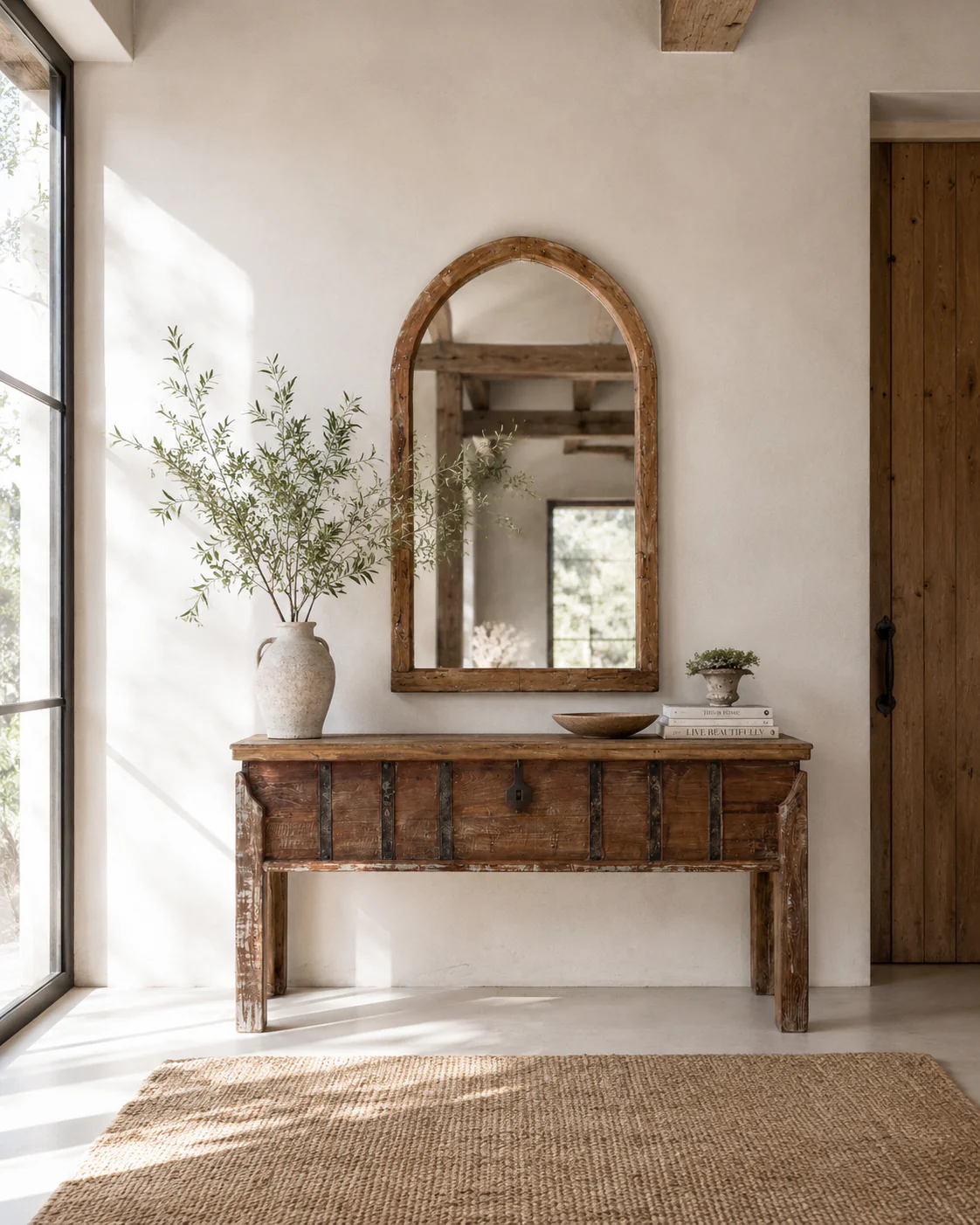 Reclaimed Wooden Arched Wall Mirror | Zoya - Image 2