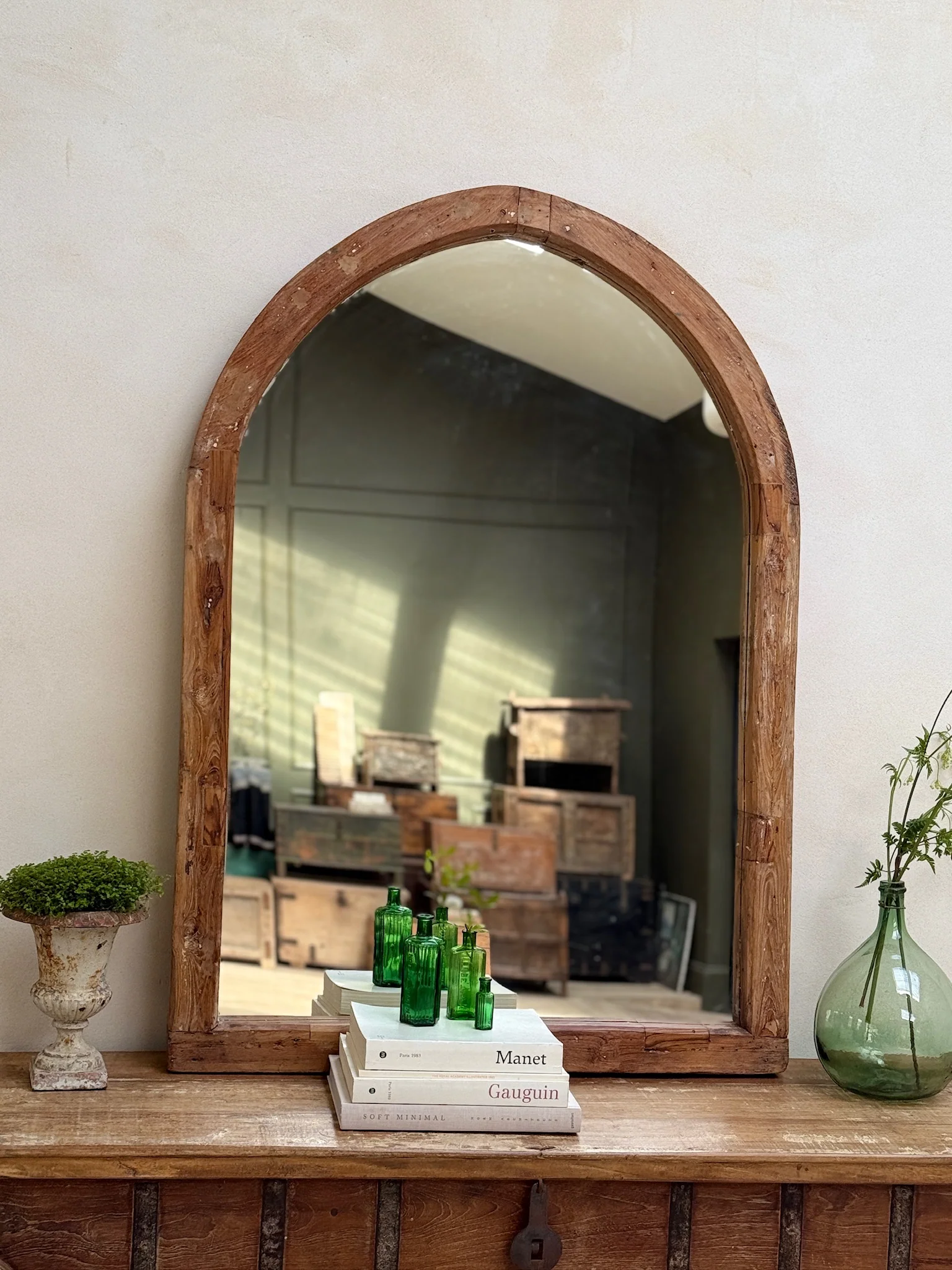 Reclaimed Wooden Arched Wall Mirror | Zoya - Image 4