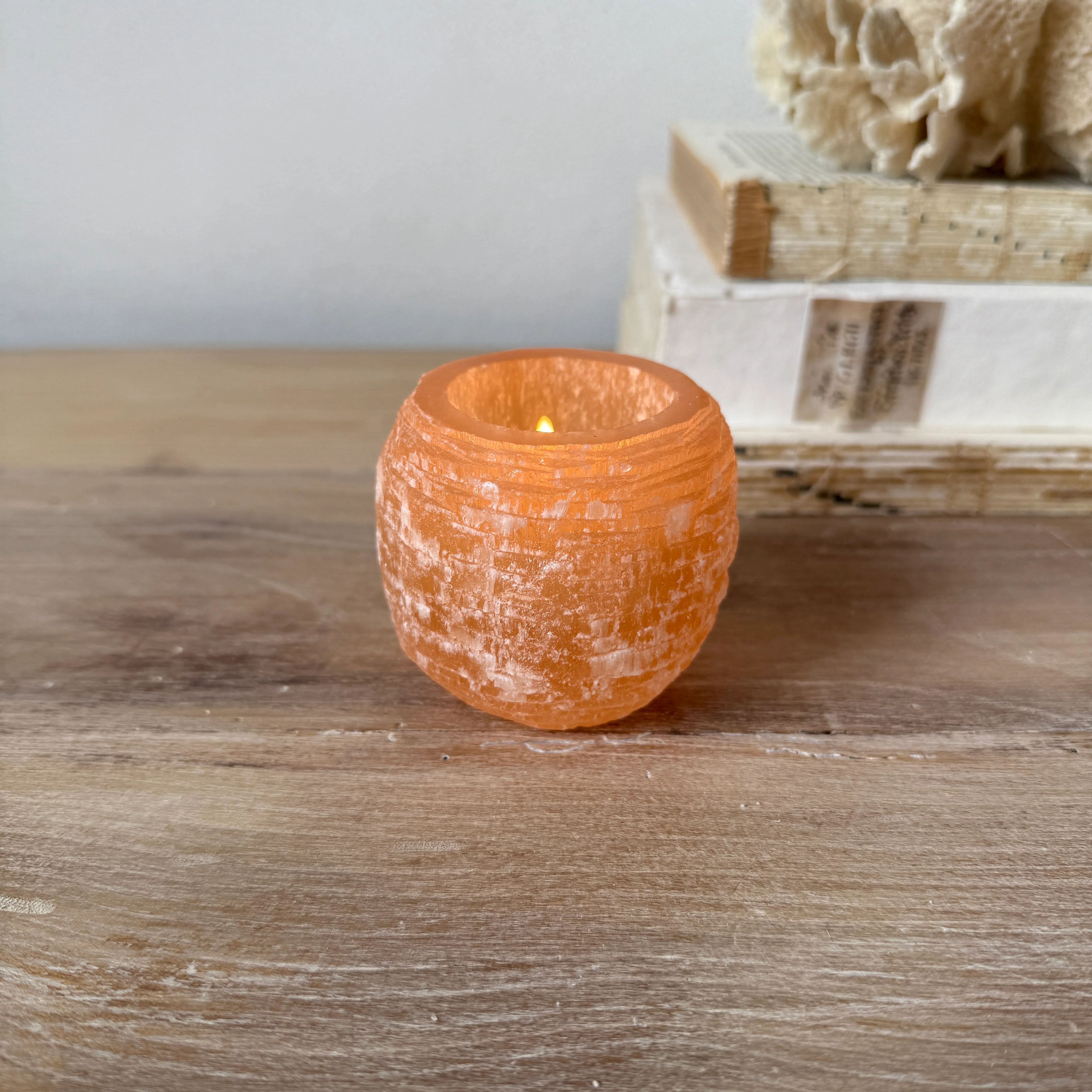 Rose Selenite Tealight Holder - Image 5