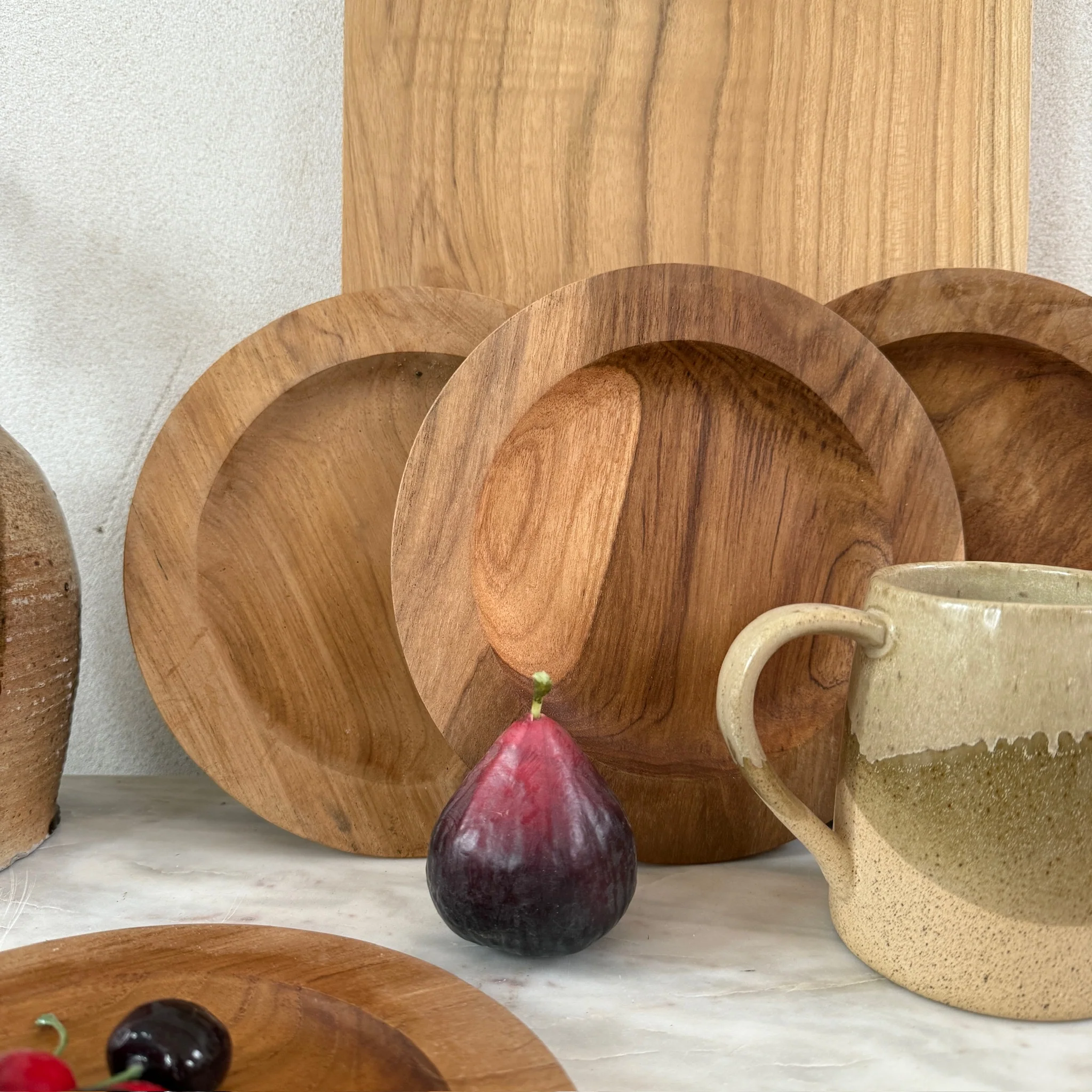 Round Teak Wooden Plate - Image 3