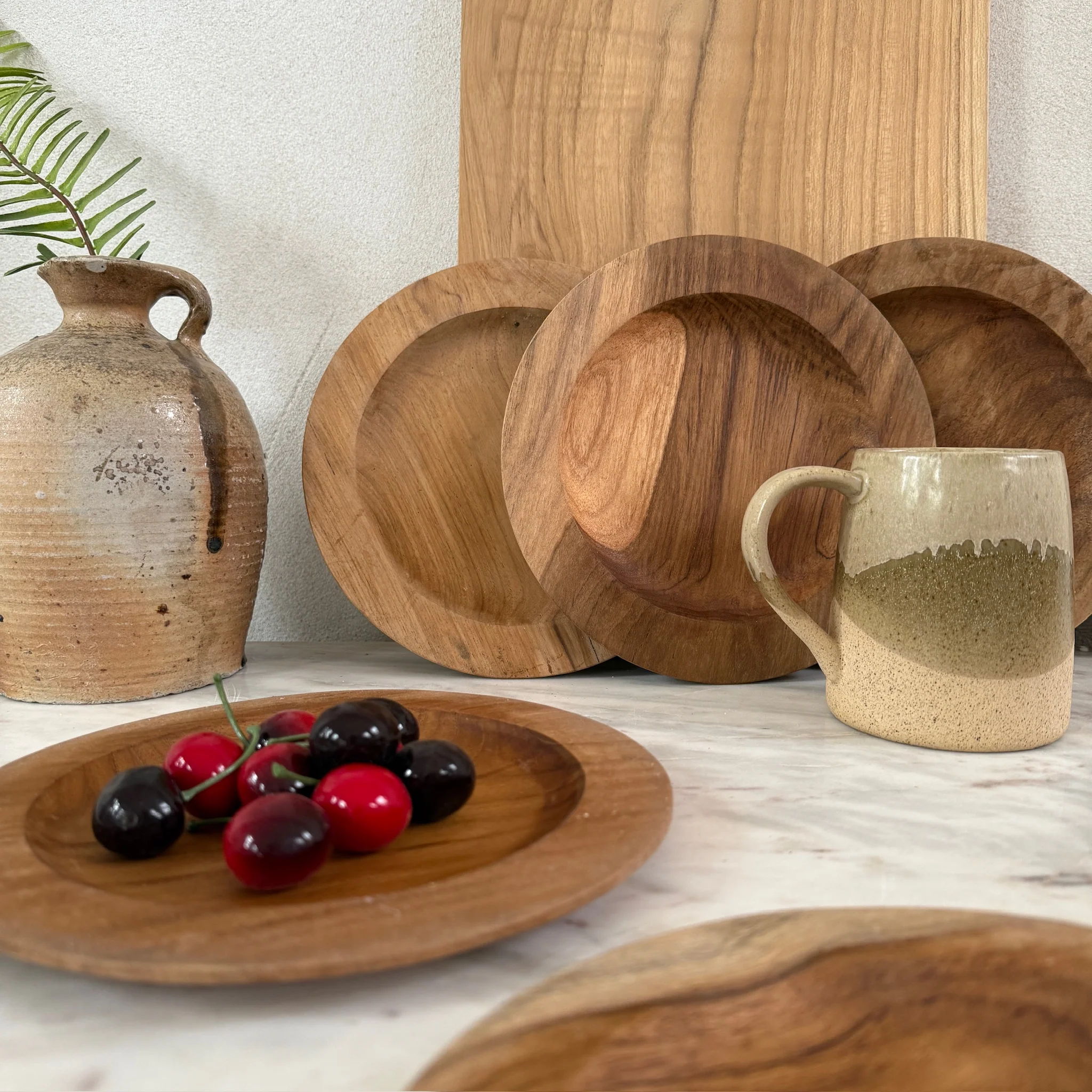Round Teak Wooden Plate - Image 5