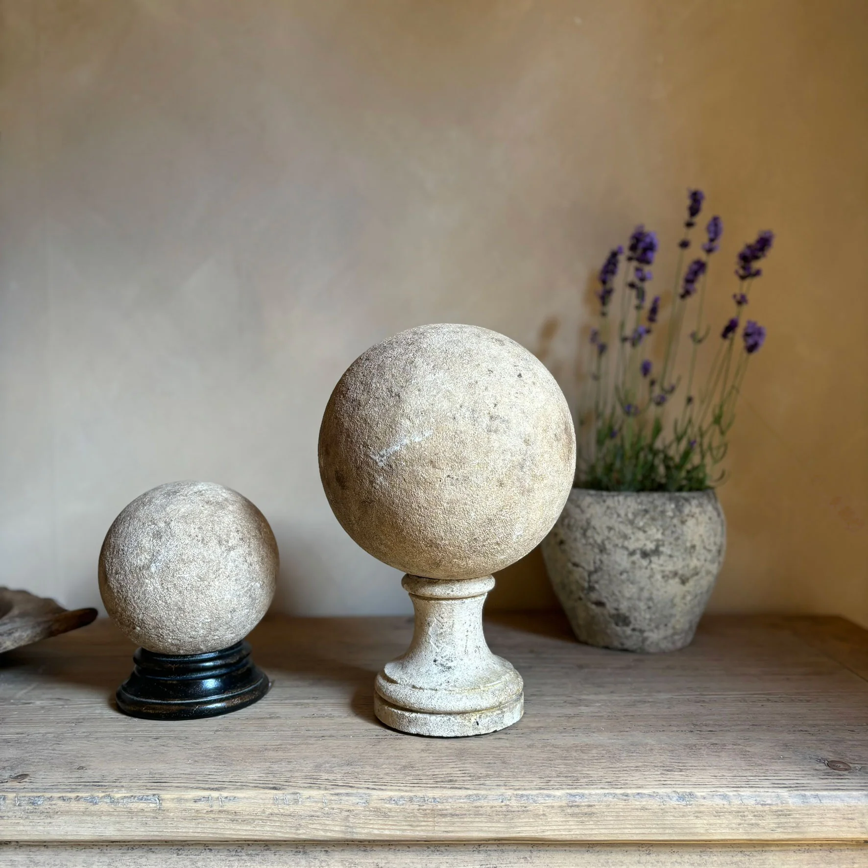 Rustic aged sandstone sphere - Image 2