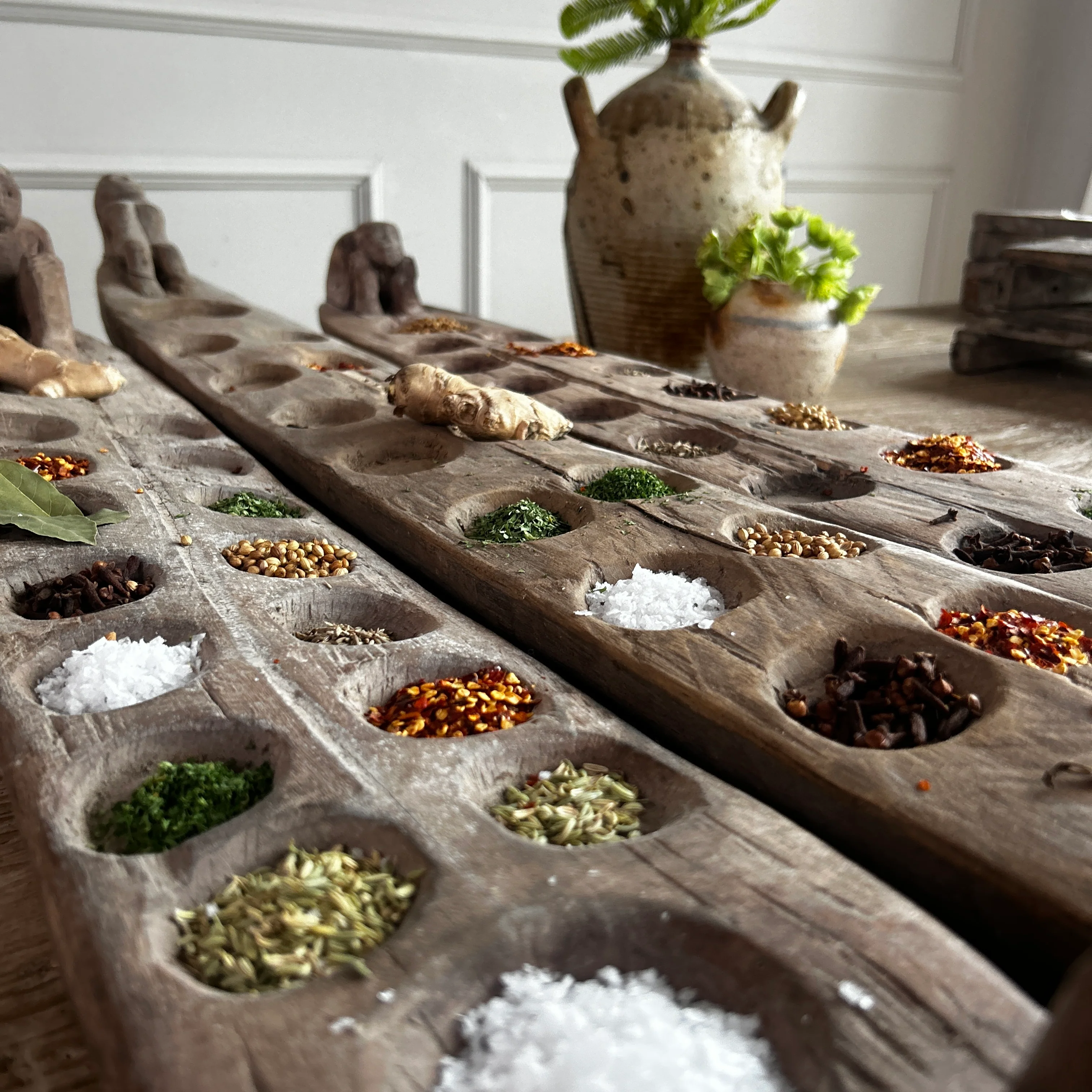 Rustic Antique Wooden Boat Spice Tray | Basuki