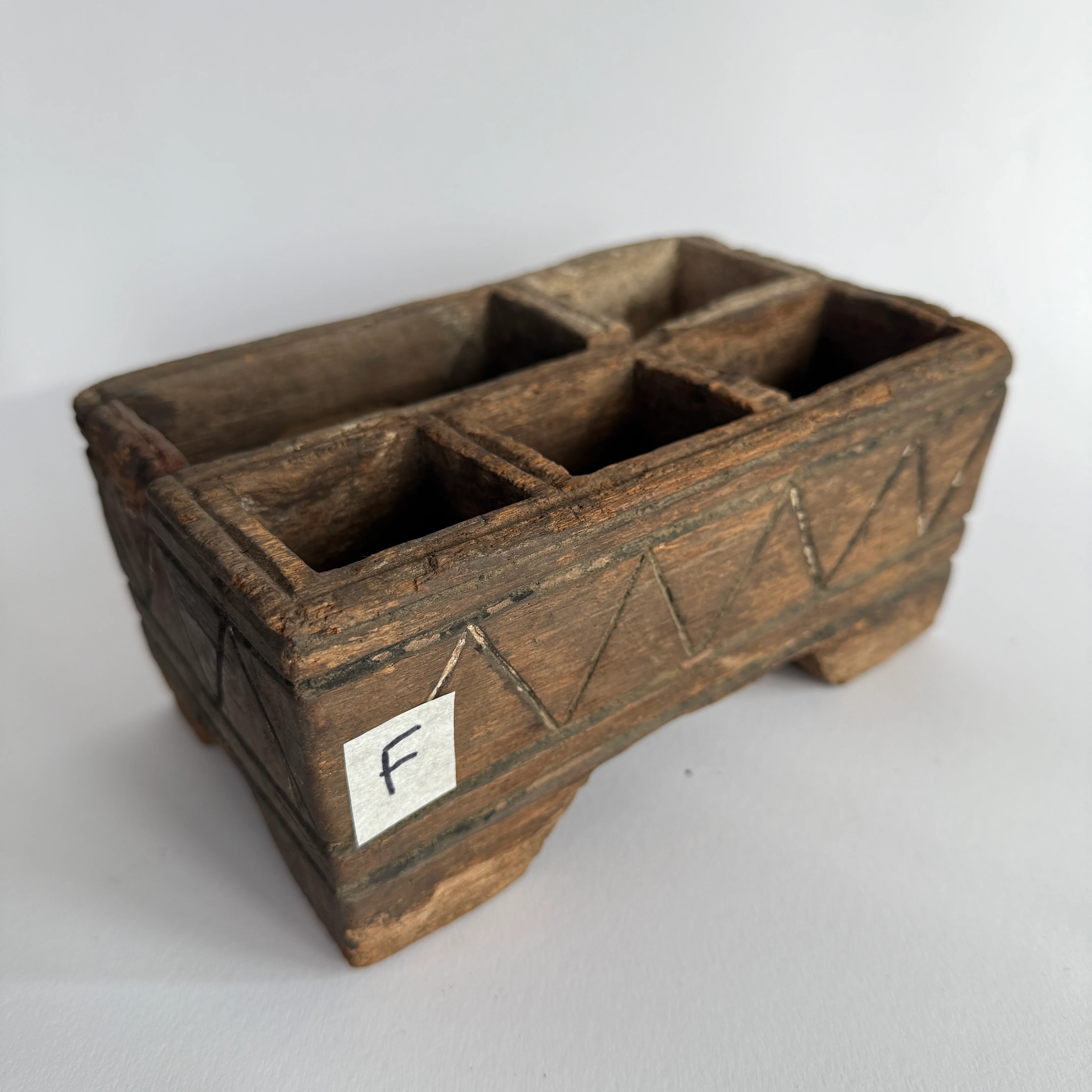 Rustic Antique Wooden Spice Tray - Image 11