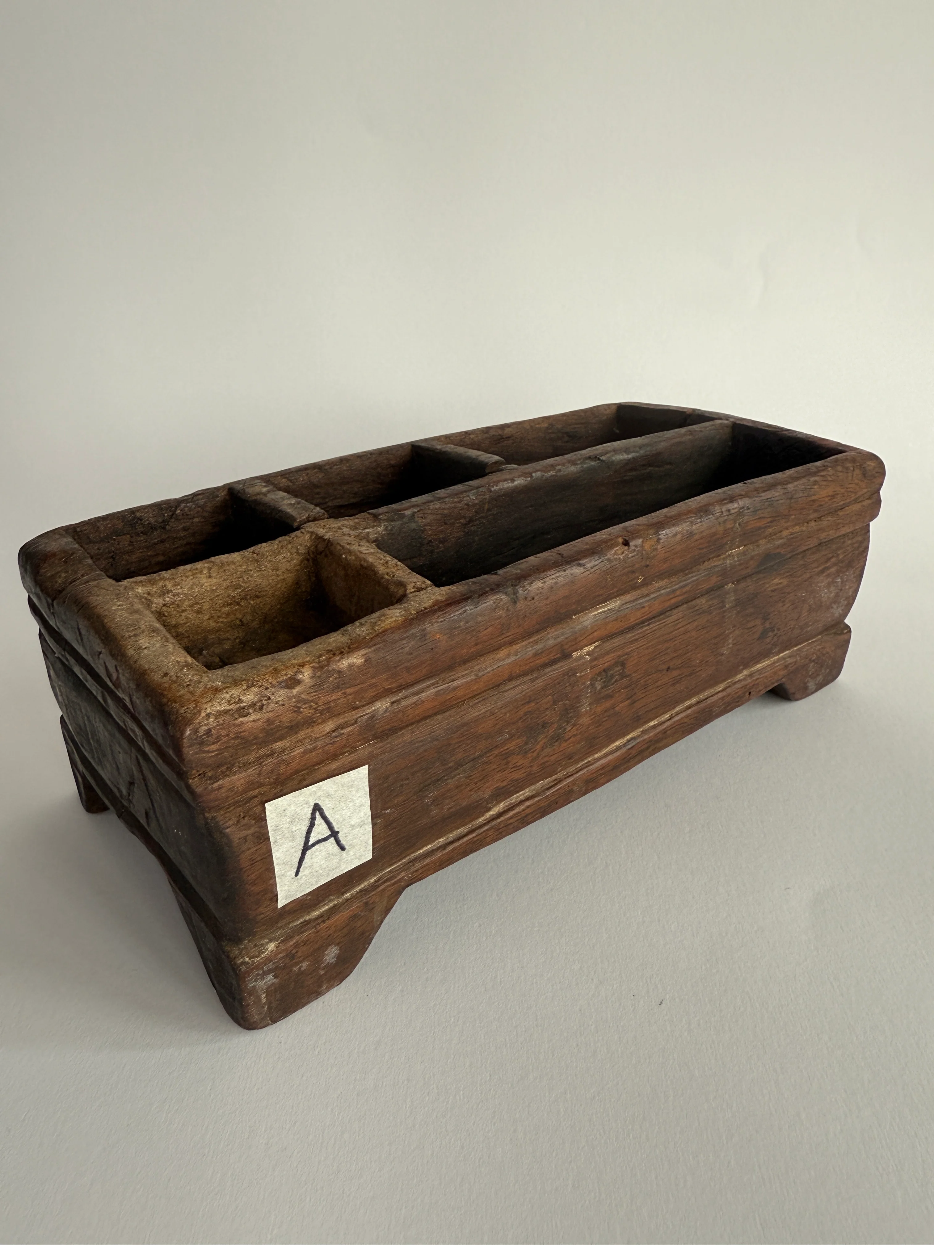 Rustic Antique Wooden Spice Tray - Image 6