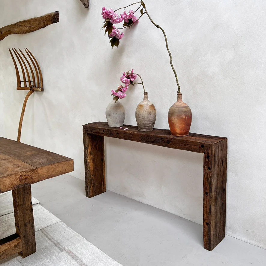 Rustic Barn Oak Console - Image 3