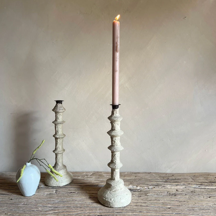 Rustic Paper Mache Candlestick Holder Florence - Image 5