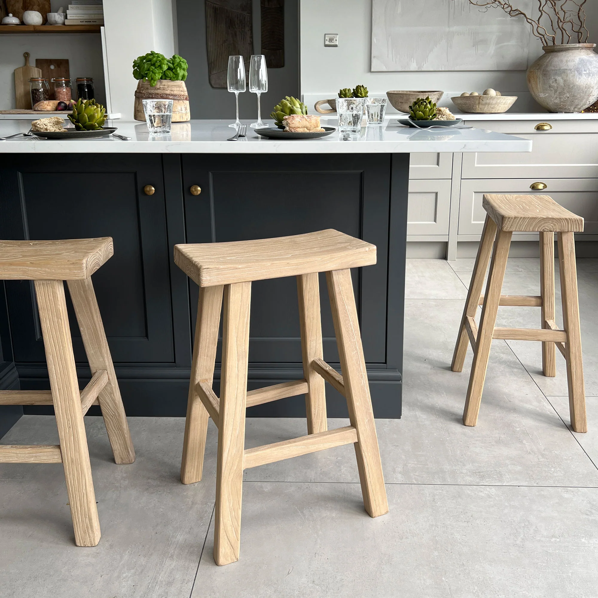Rustic Reclaimed Wood Bar Stool