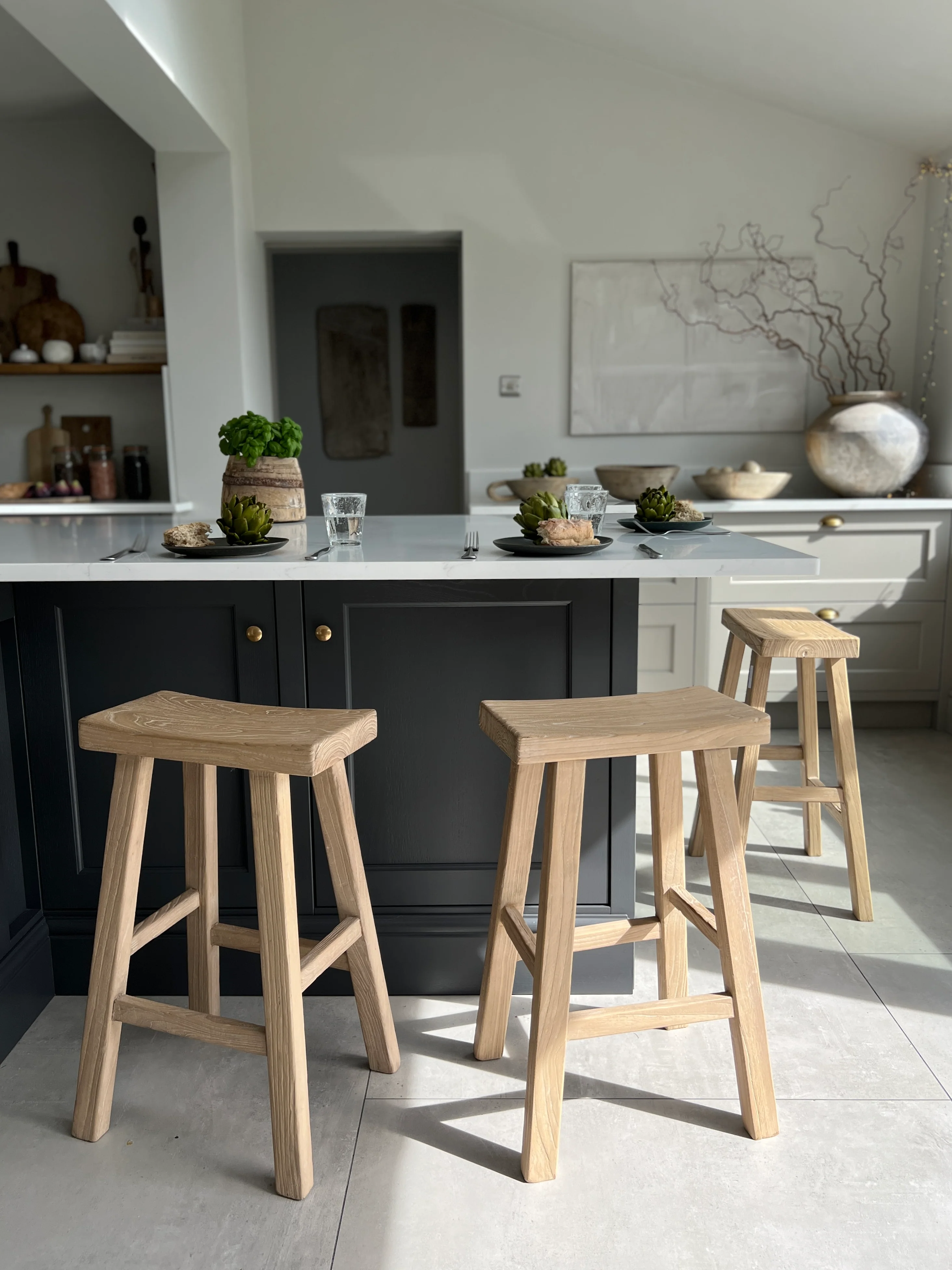 Rustic Reclaimed Wood Bar Stool - Image 2