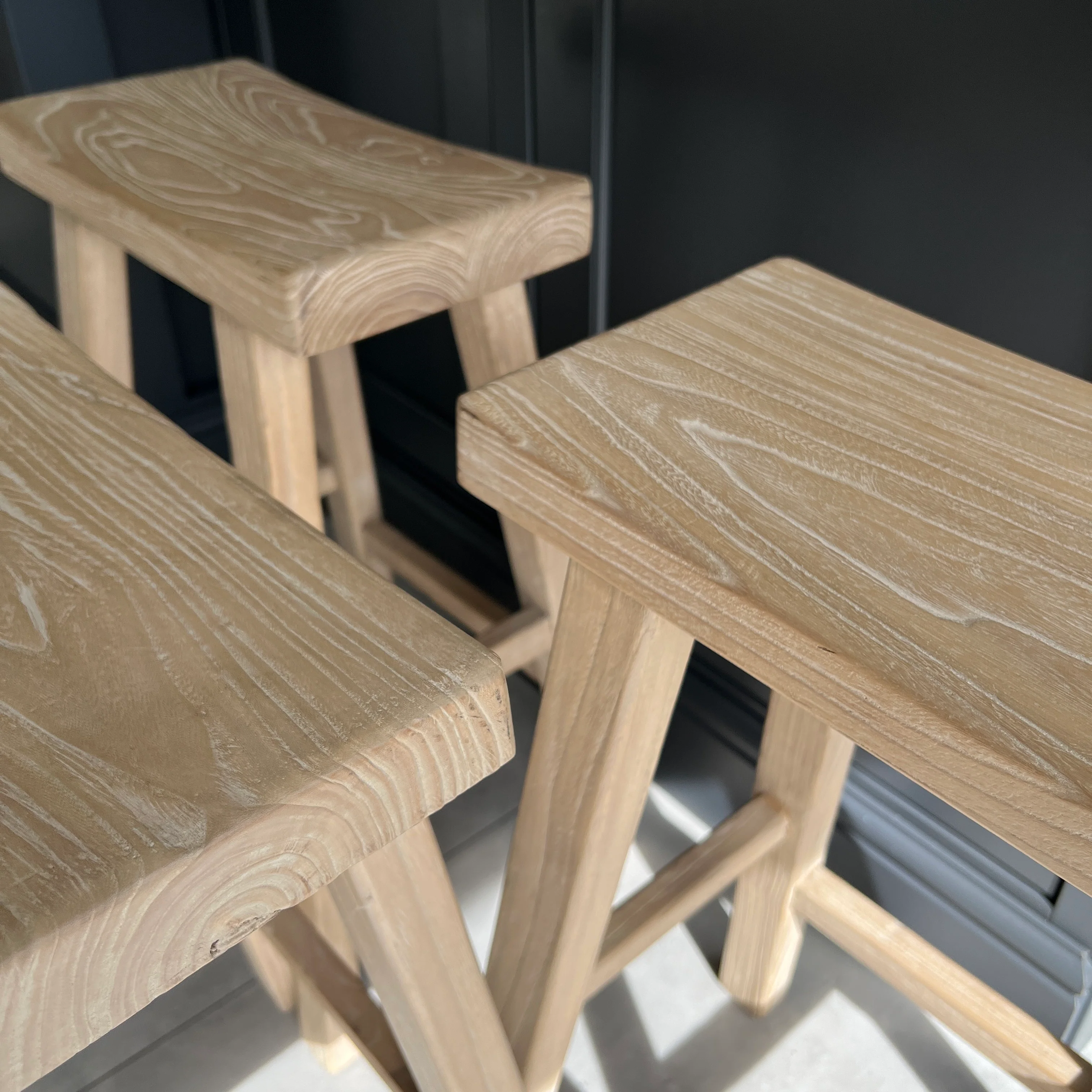 Rustic Reclaimed Wood Bar Stool - Image 4