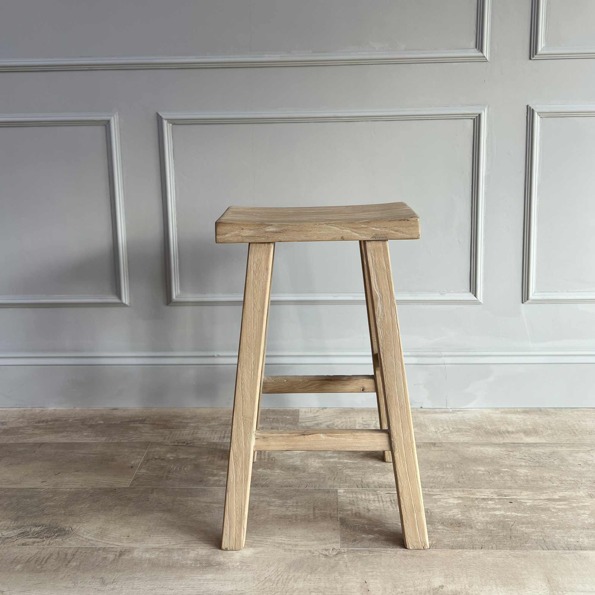 Rustic Reclaimed Wood Bar Stool - Image 6