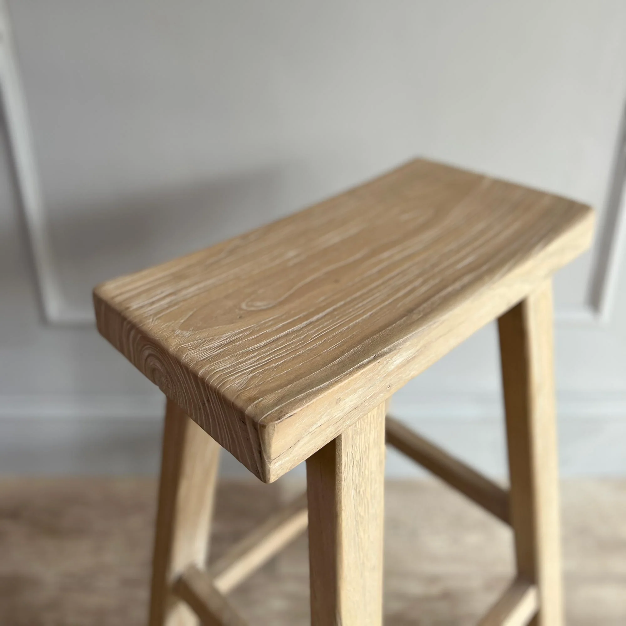 Rustic Reclaimed Wood Bar Stool - Image 7