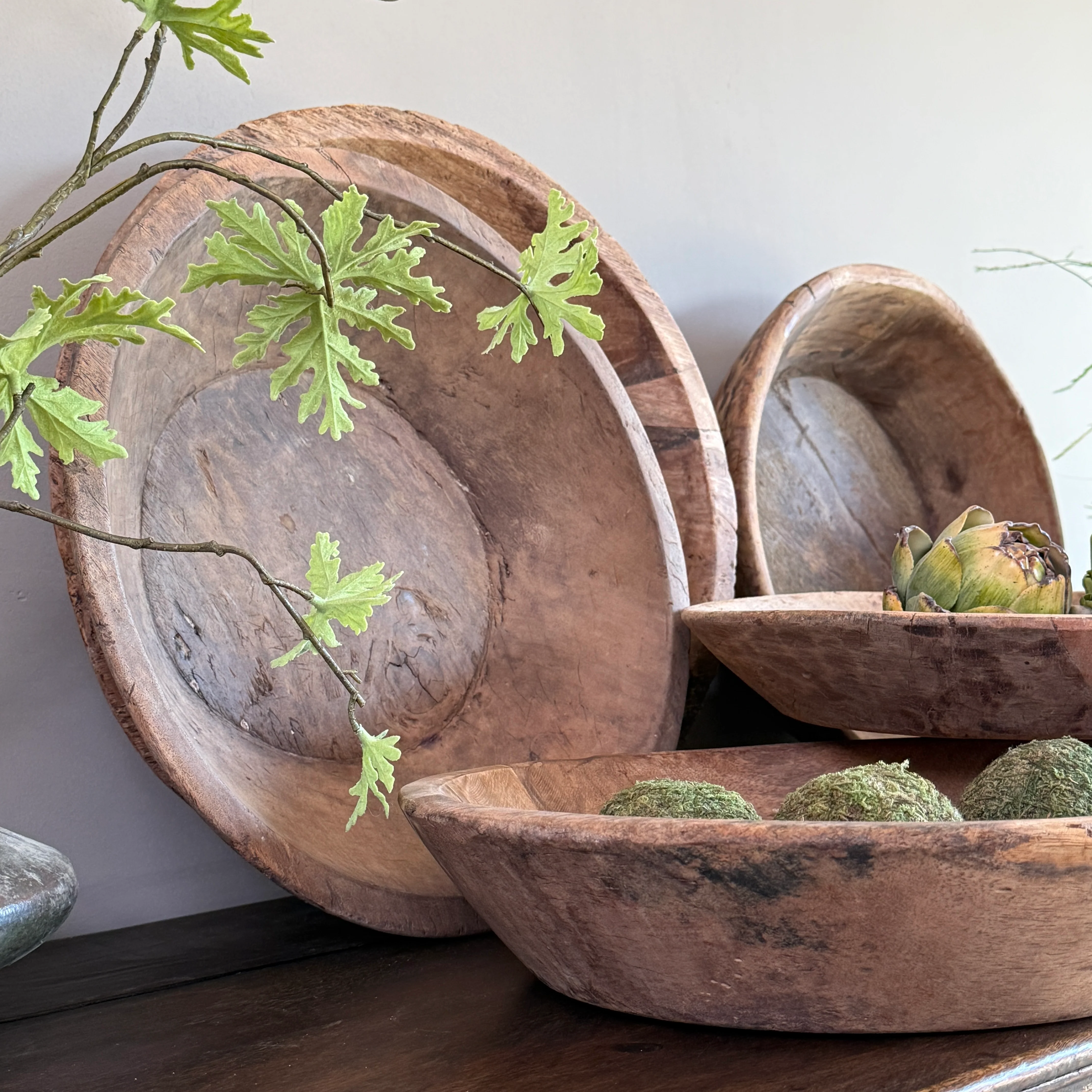 Rustic Vintage Wooden Bowl - Image 8