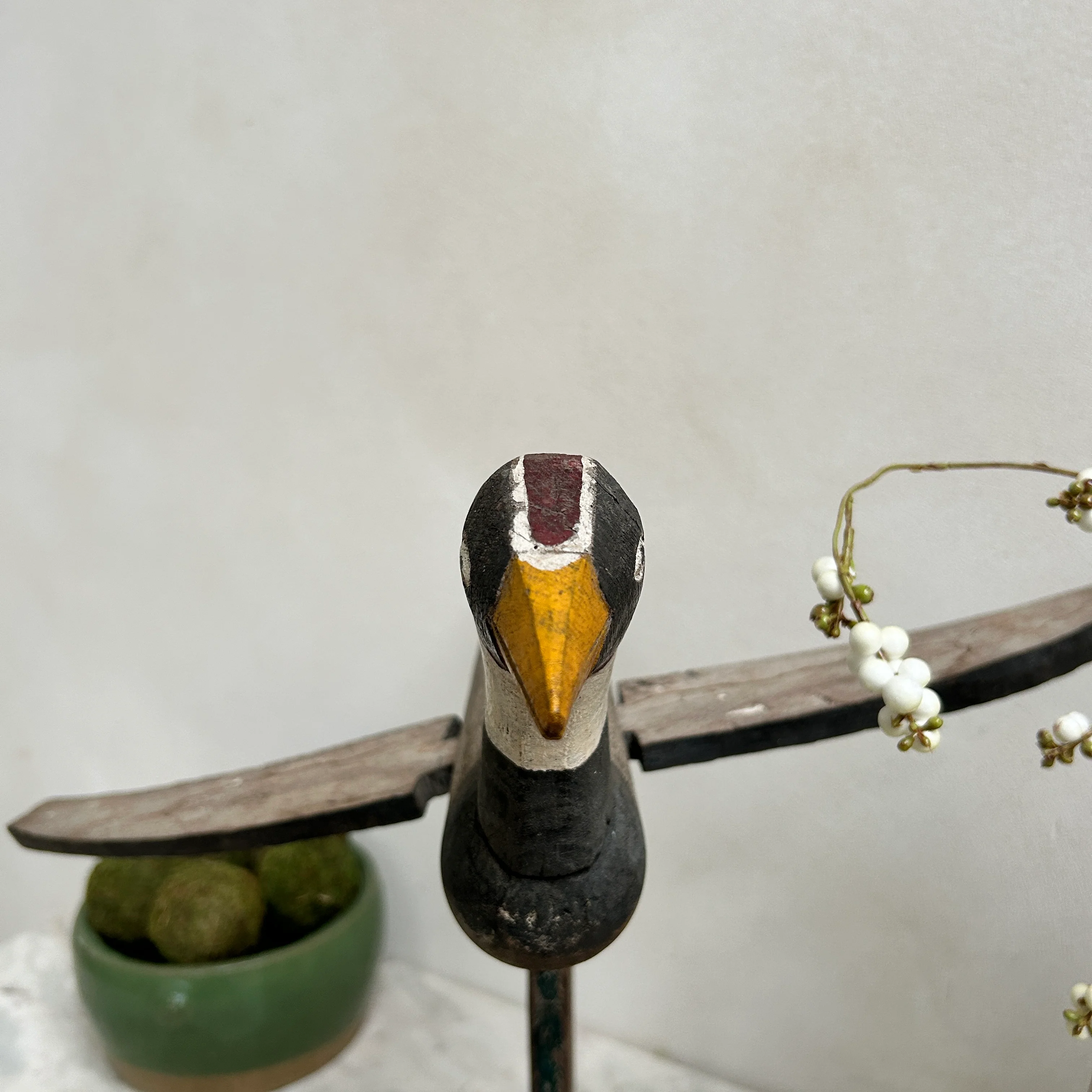 Rustic Wooden Bird On Stand | Panuta - Image 4
