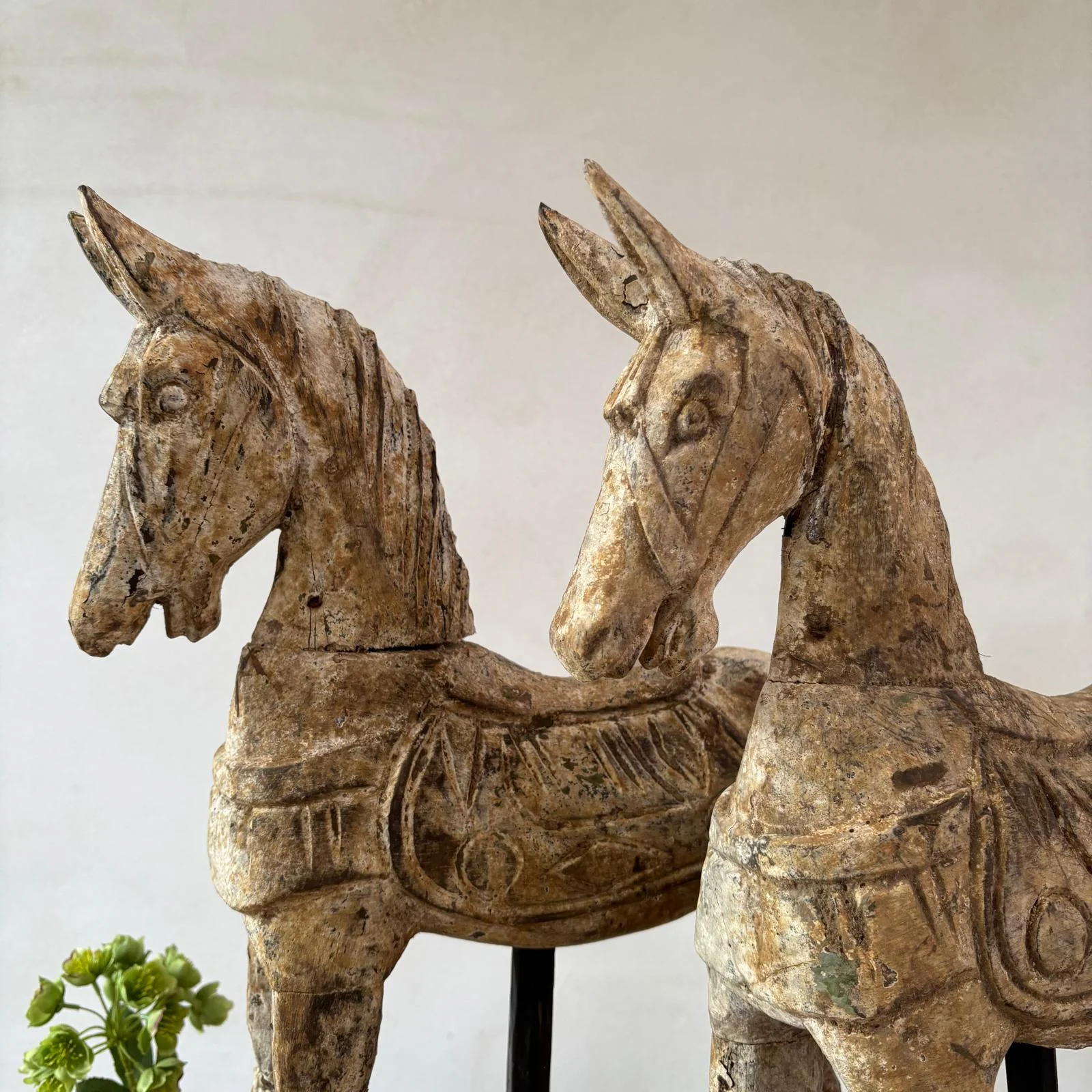 Rustic Wooden Horse On Stand - Image 4