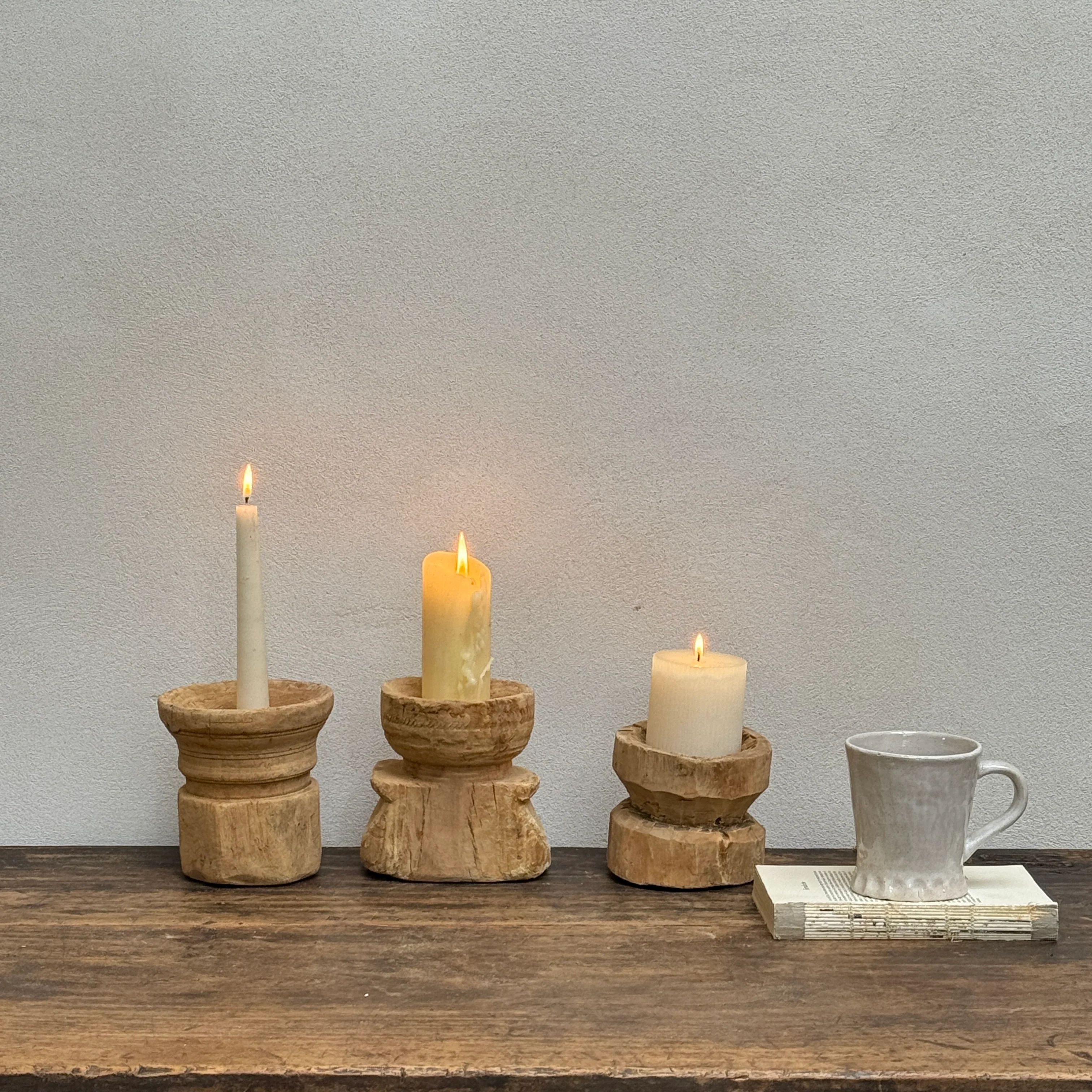 Rustic Wooden Nepali Candle Holder - Image 4