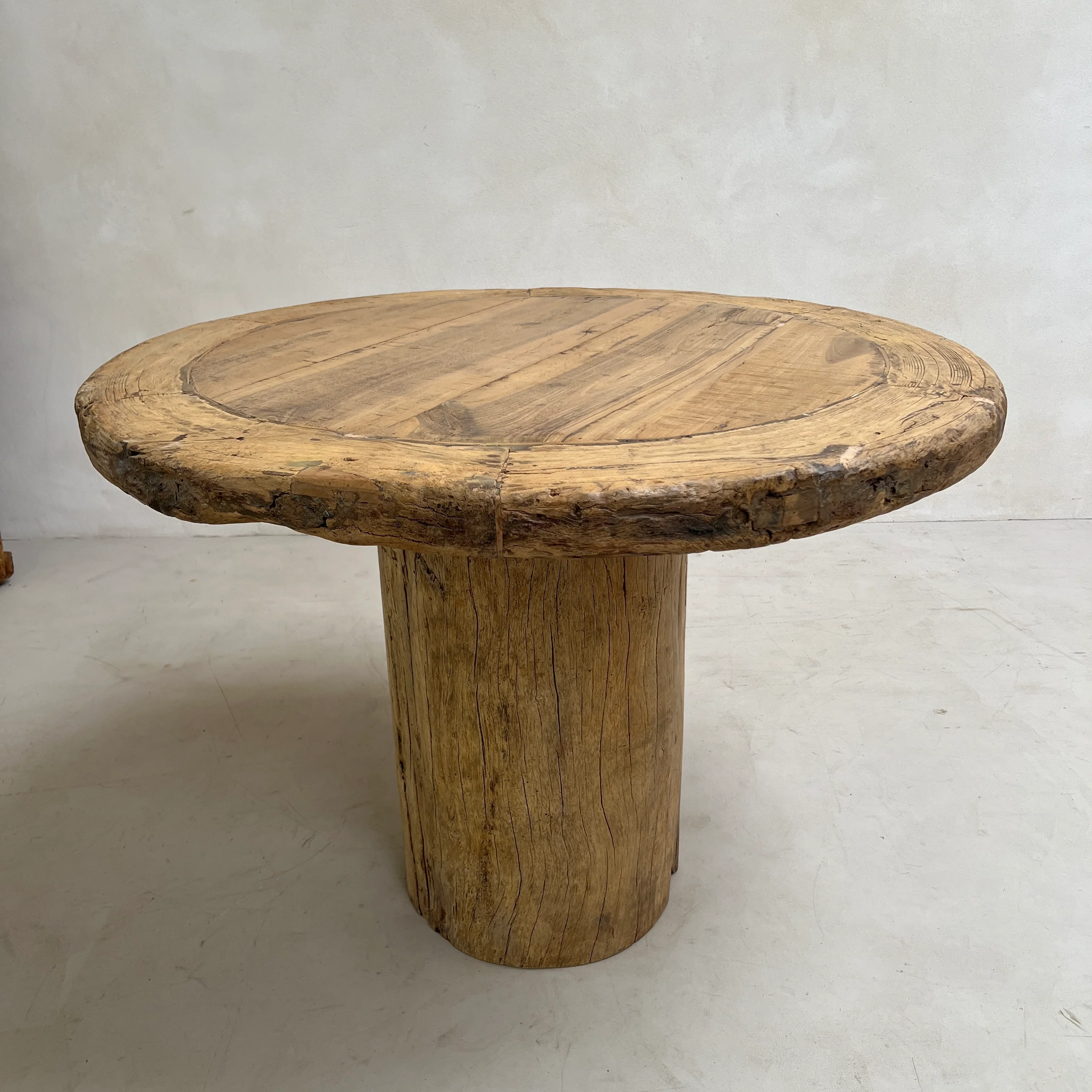 Salvaged Teak Round Dining Table - Image 8