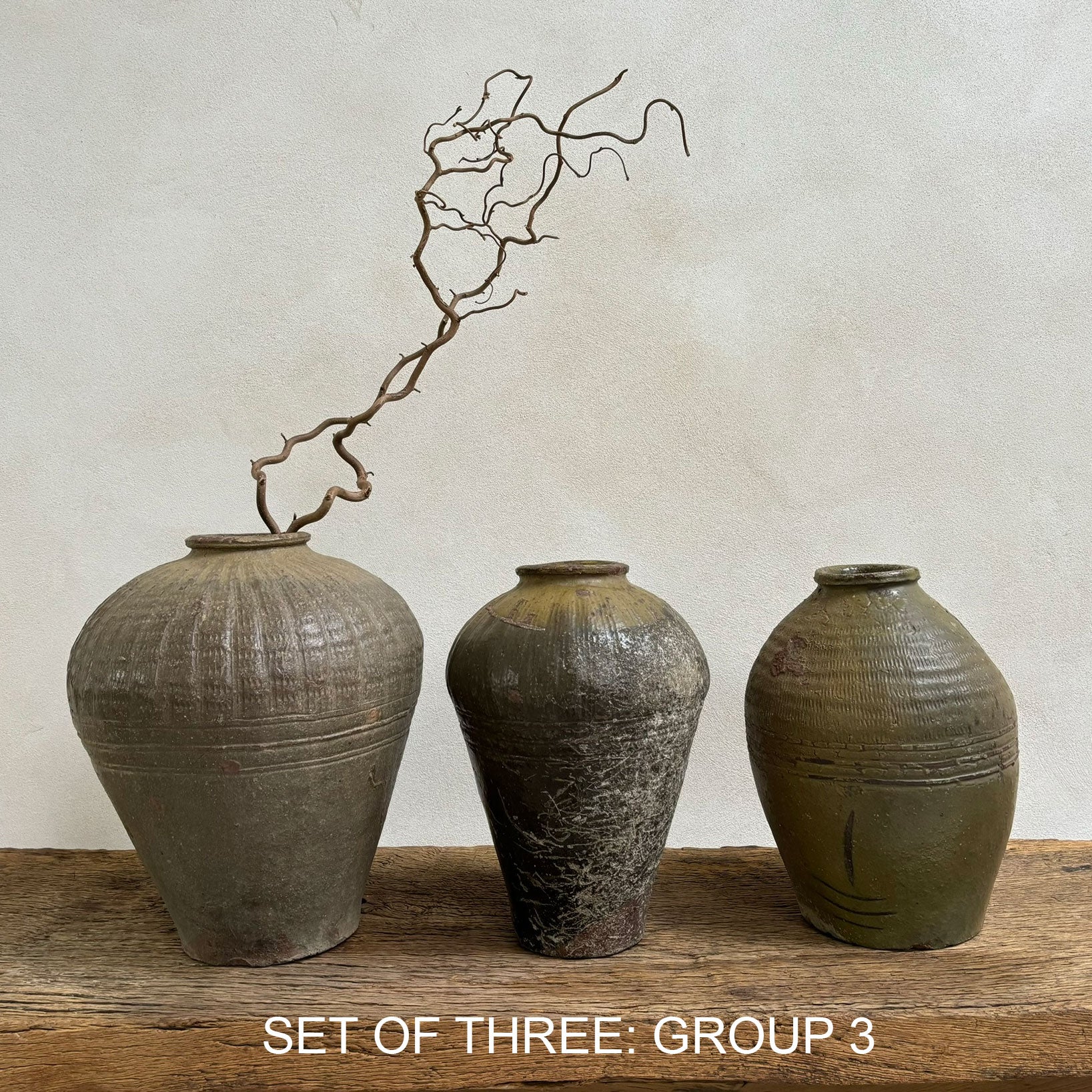 Set of three: Antique Green Preserve Pots - Image 4